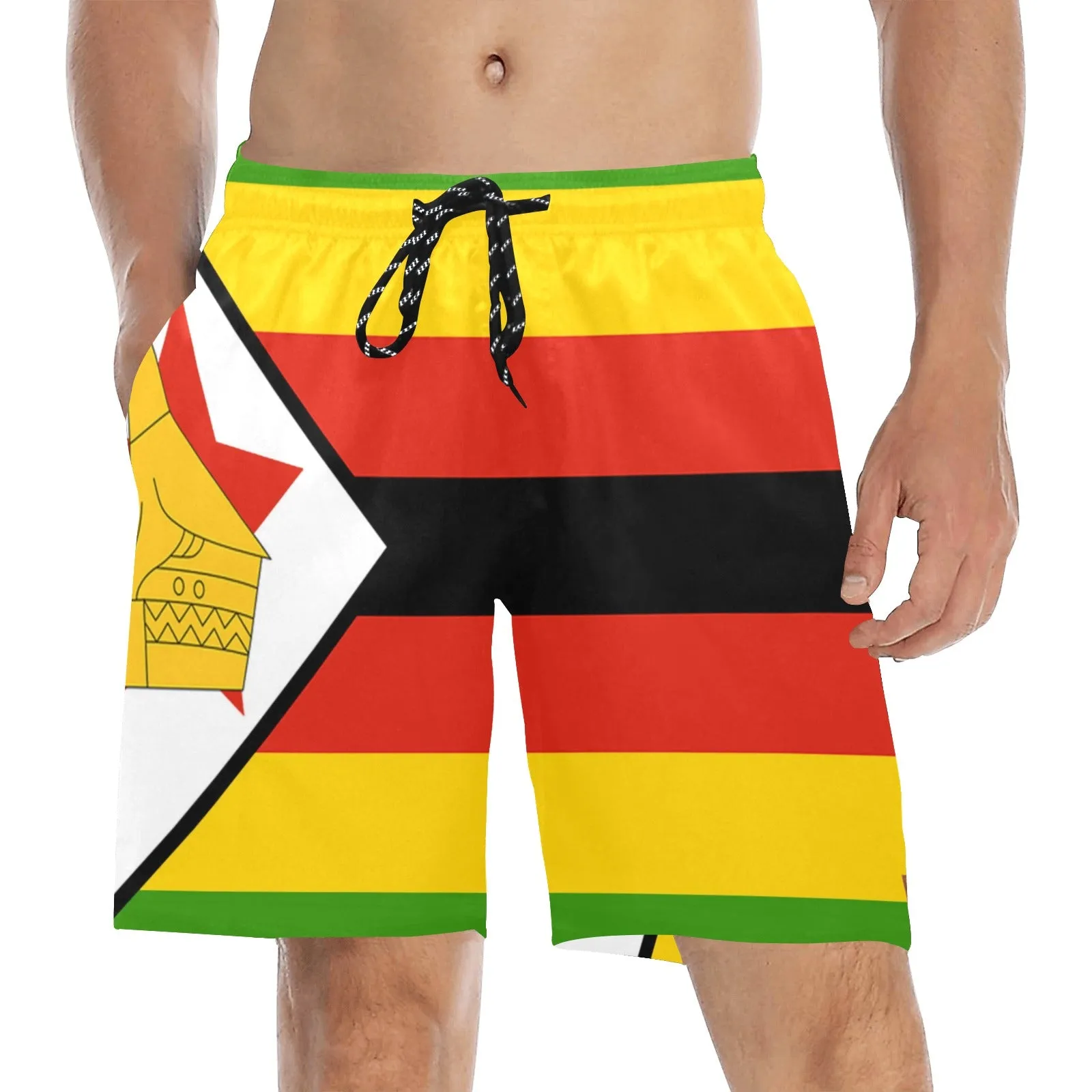 AFRIKA ENG Men's Mid-Length Beach Shorts