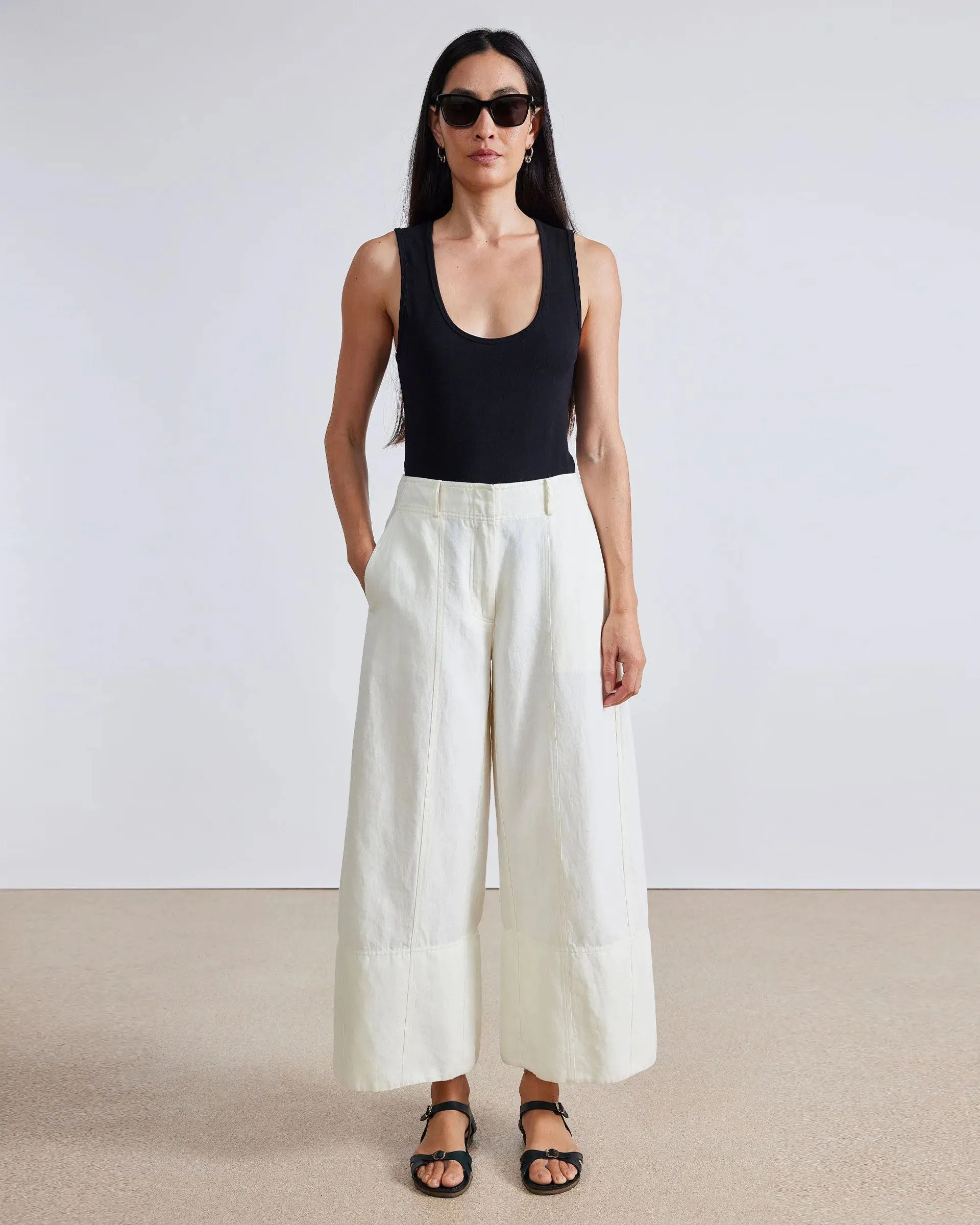 Apiece Apart Malou Wide Leg Pant Cream