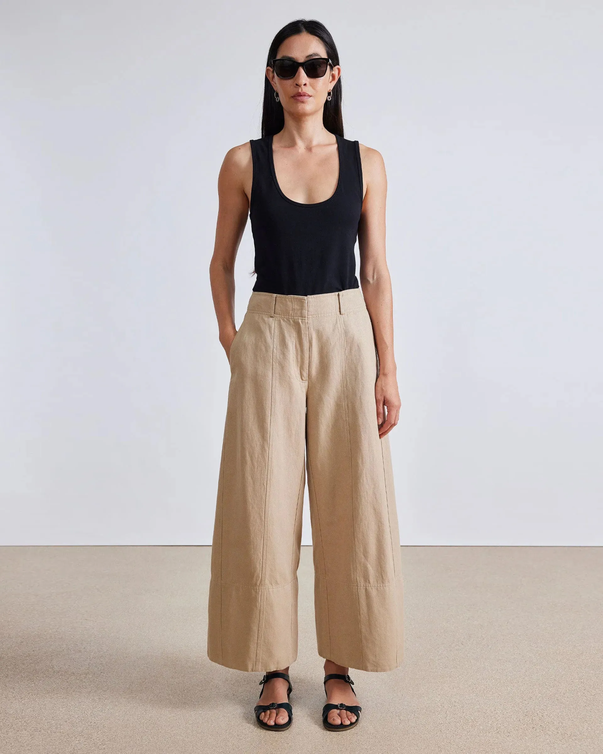 Apiece Apart Malou Wide Leg Pant Desert