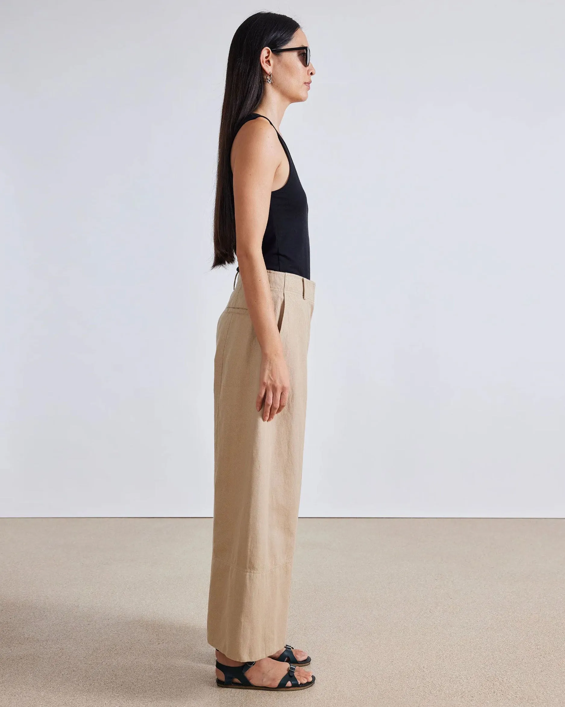 Apiece Apart Malou Wide Leg Pant Desert