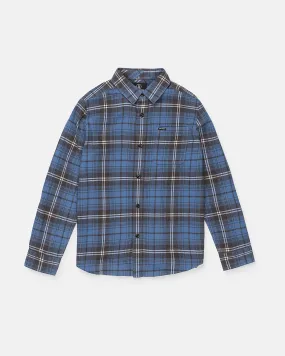 Big Boys Caden Plaid Long Sleeve Shirt - Blue