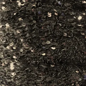 Black Sequins Embroidered Stretch Velvet Rodeo Fabric