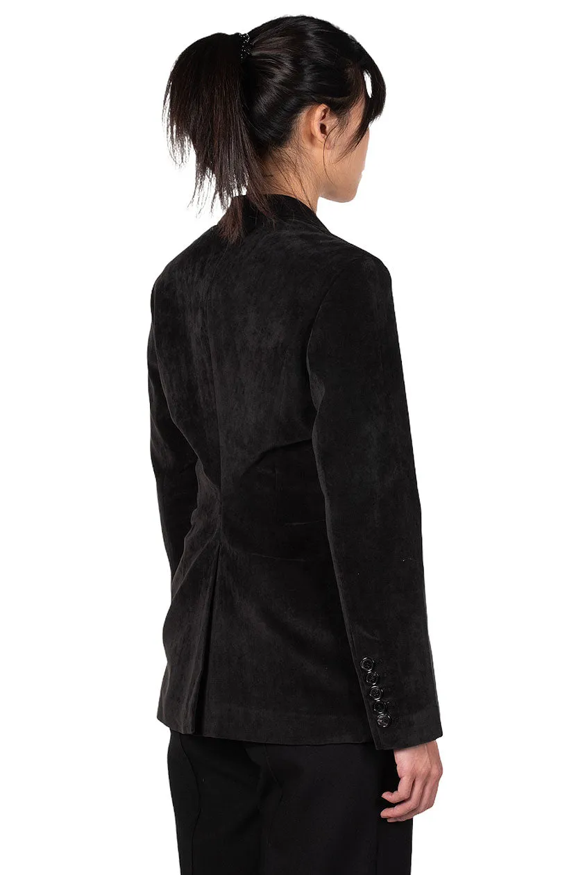 Black Velvet Drawstring Jacket