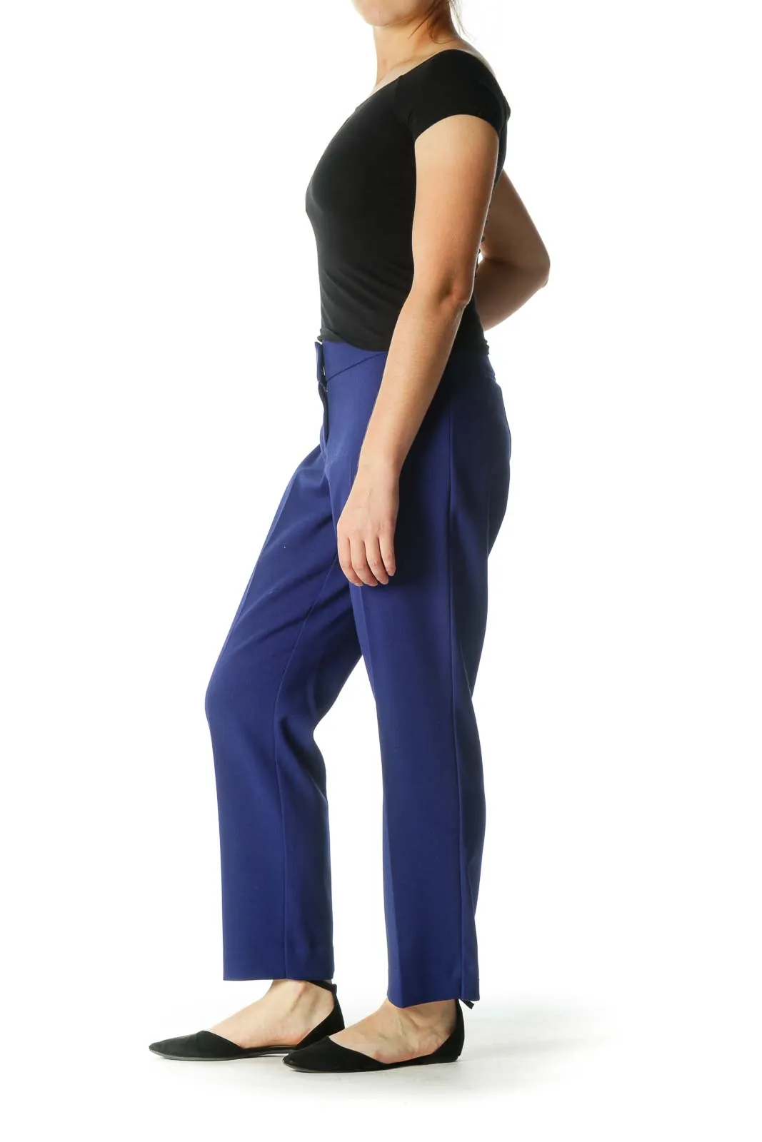 Blue Curvy Tapered Pants