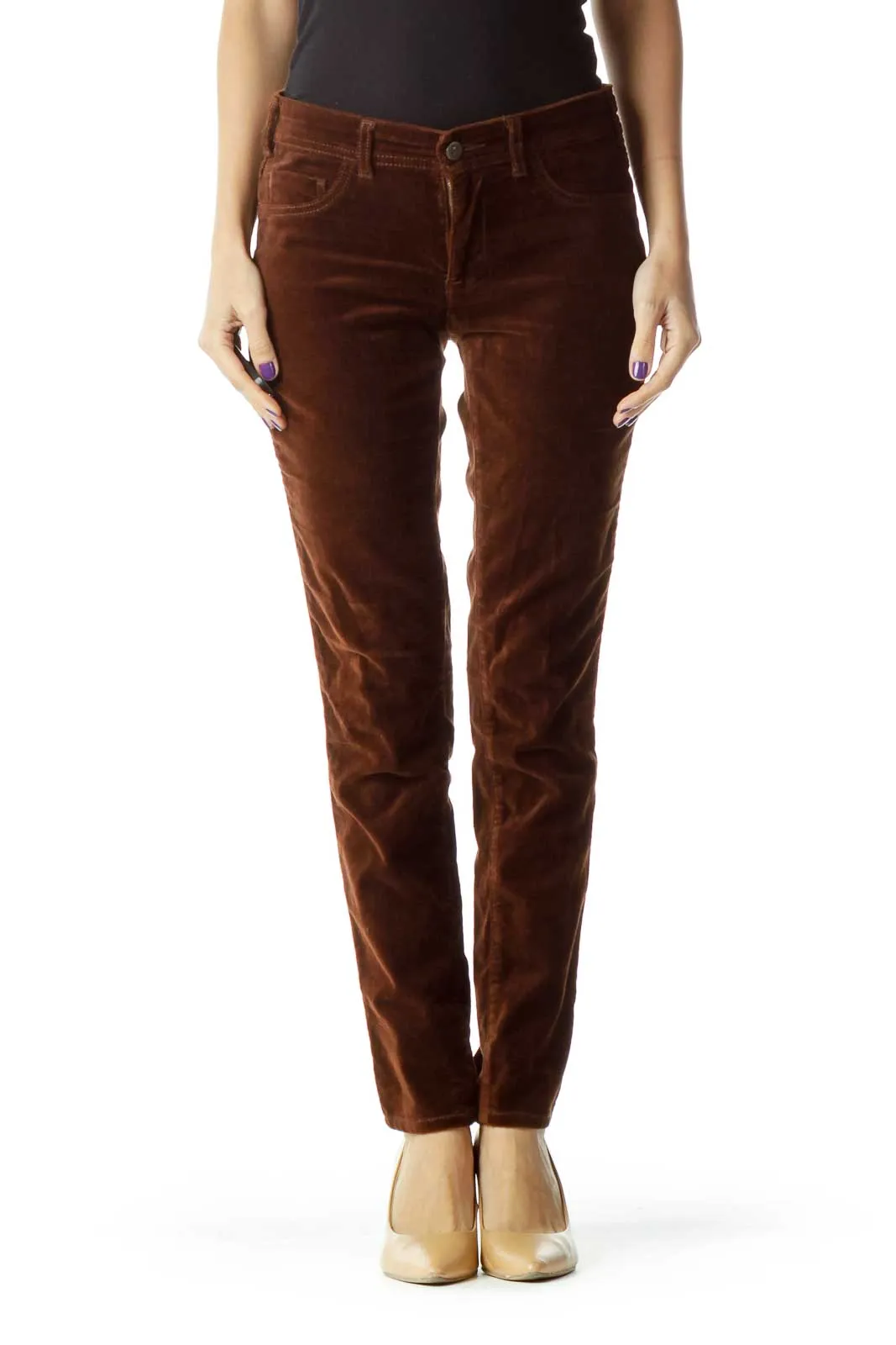 Brown Tapered Pants