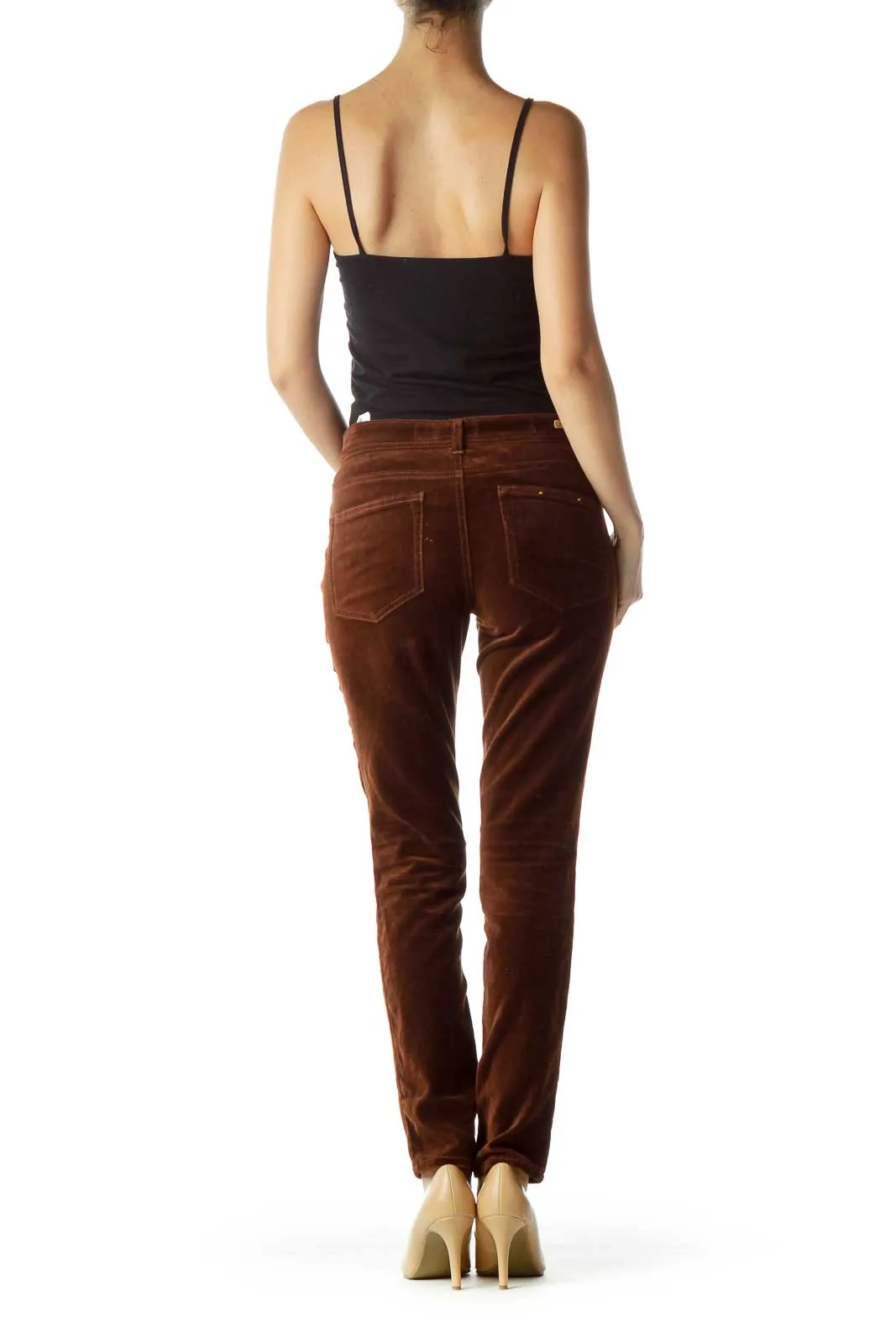 Brown Tapered Pants