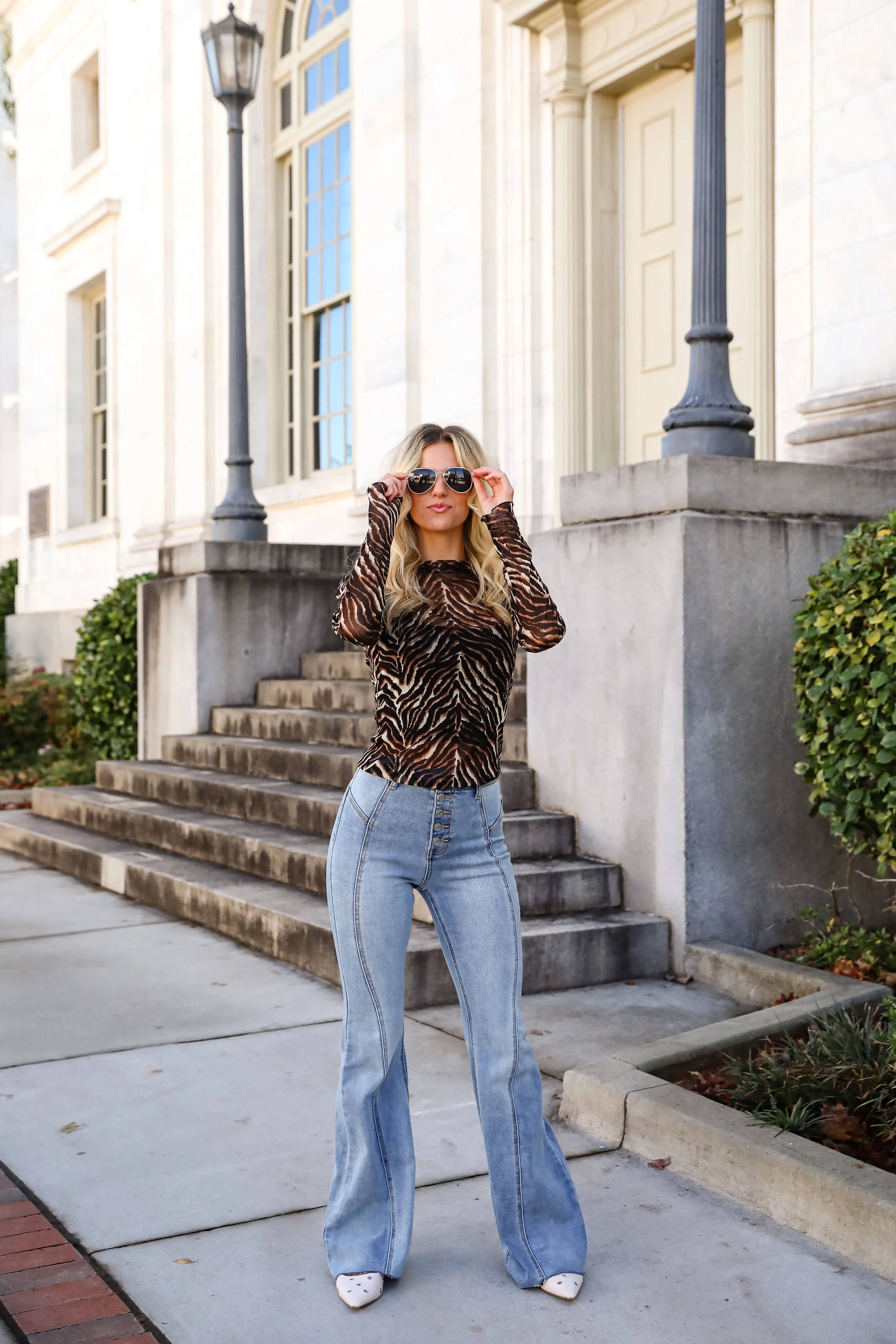 Fierce Expert Black Zebra Mesh Top