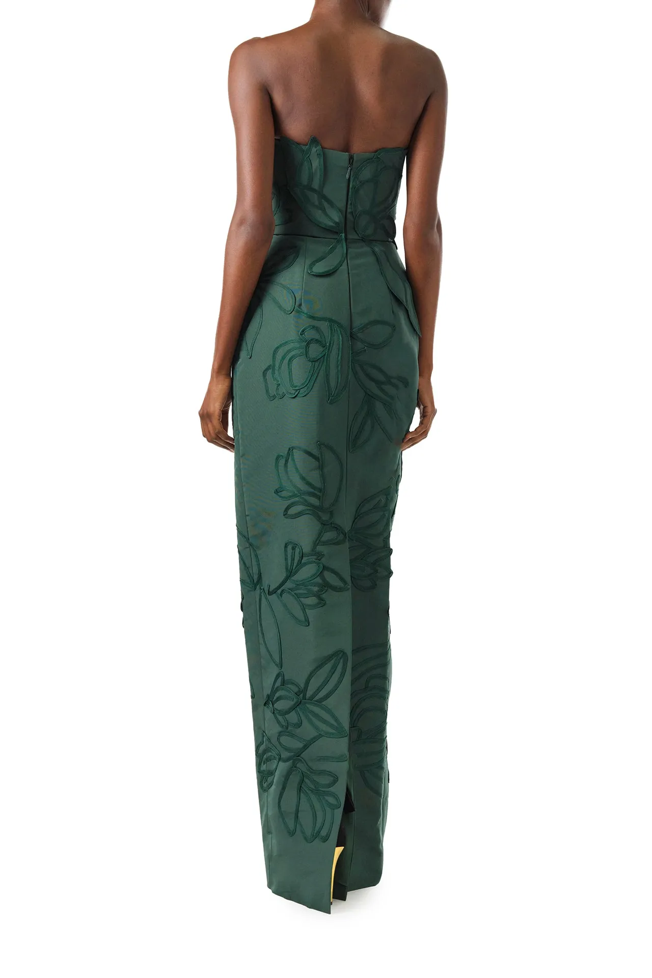 Floral Embroidered Column Gown