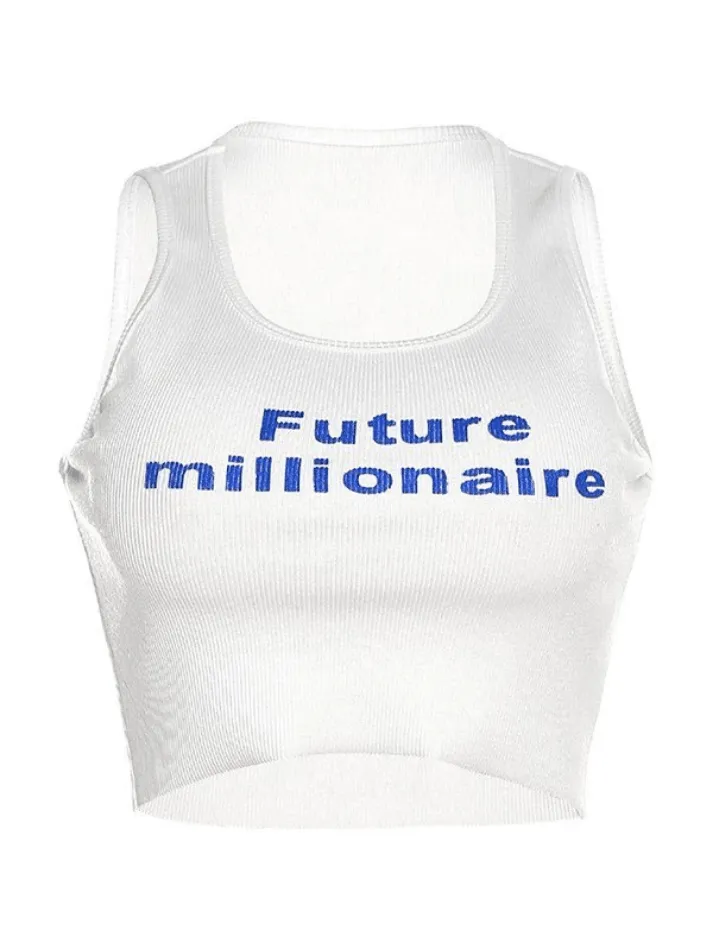 Future Millionaire Ribbed Cropped Tank Top