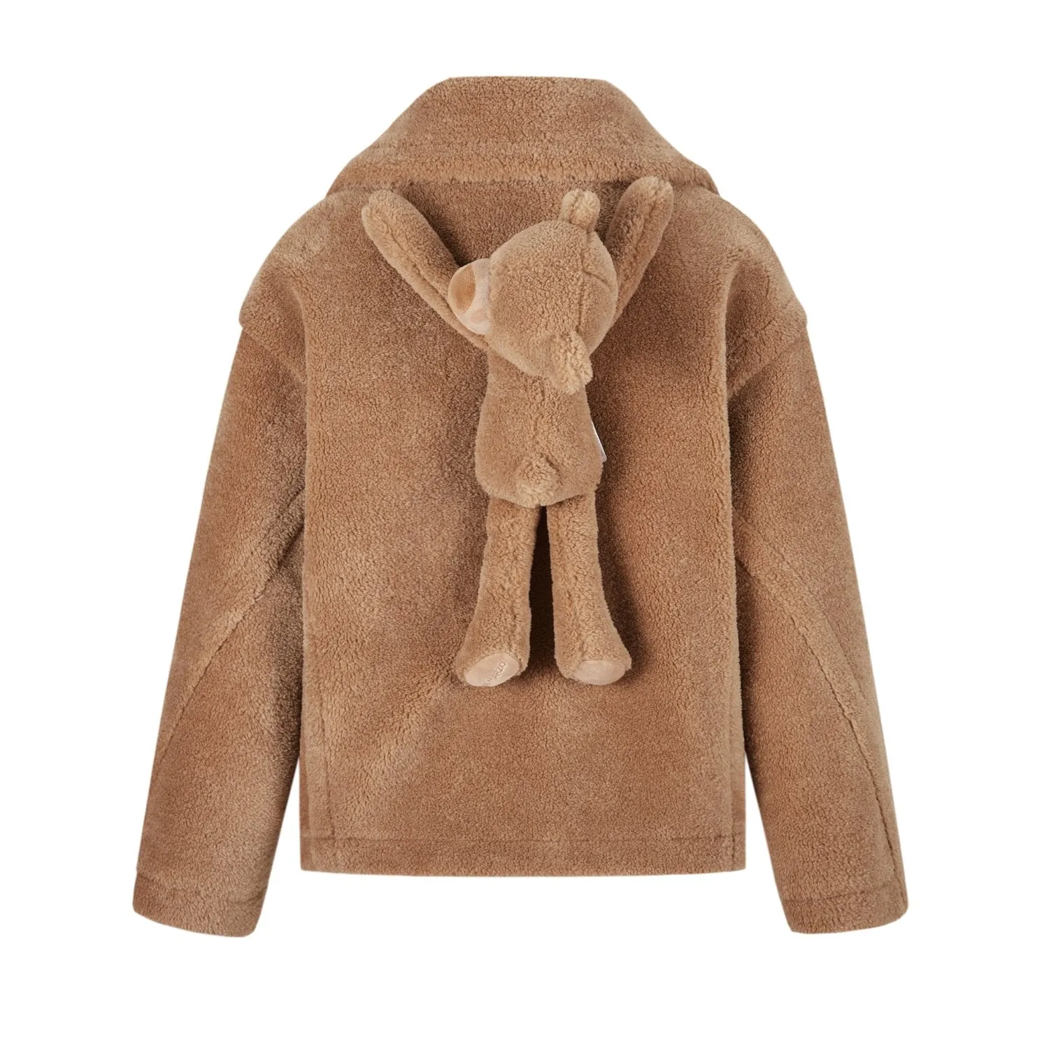 Fuzzy Bear Coat In Khaki