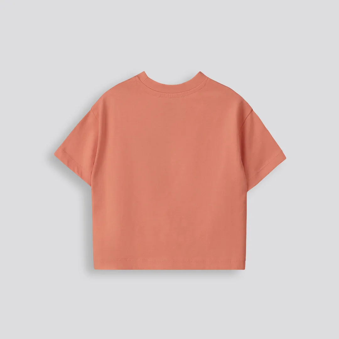 Girls Cropped Tee _ 153143 _ Rust