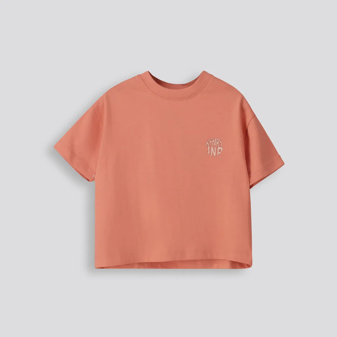 Girls Cropped Tee _ 153143 _ Rust