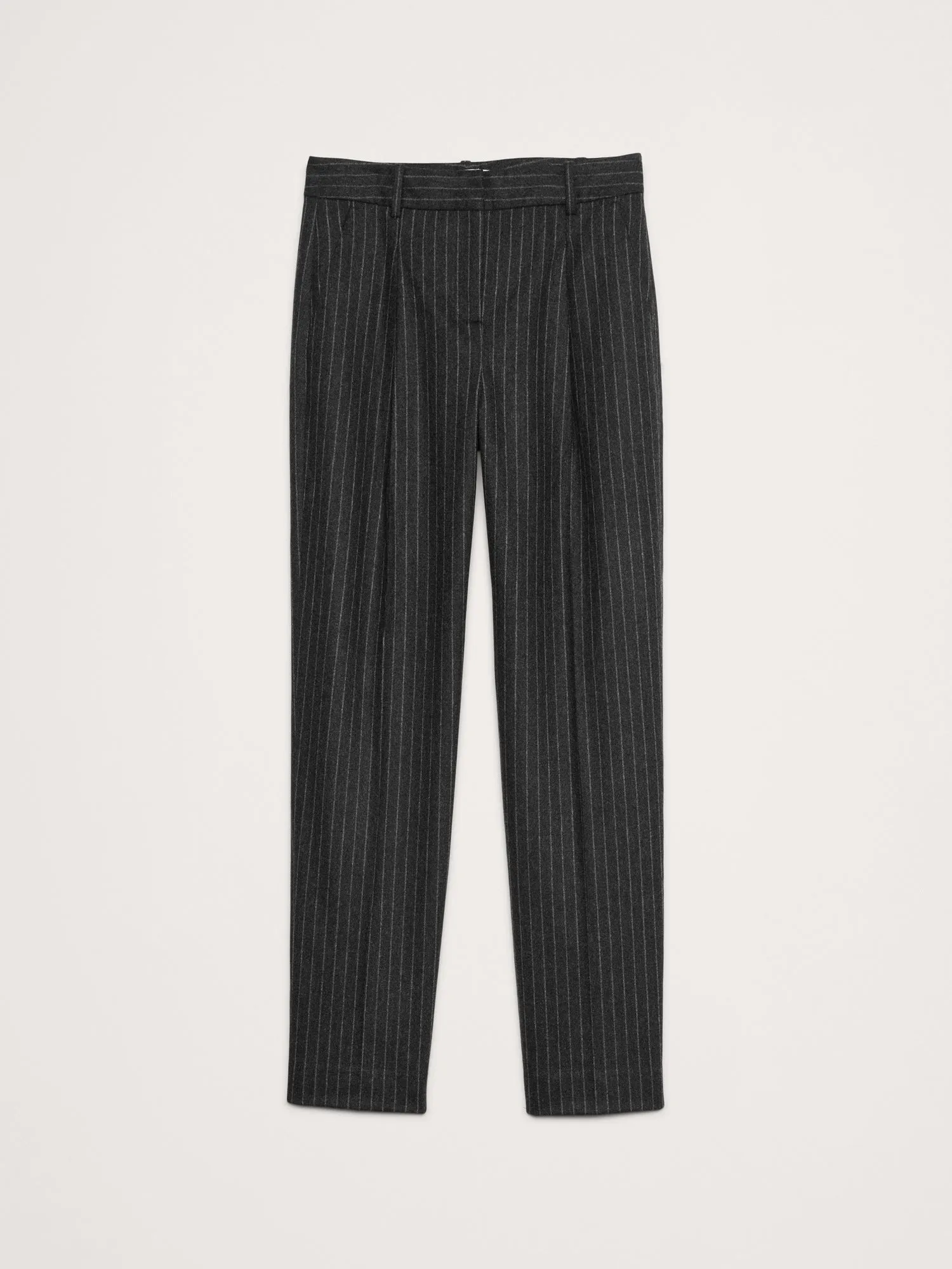 High-Rise Pleated Flannel Pant