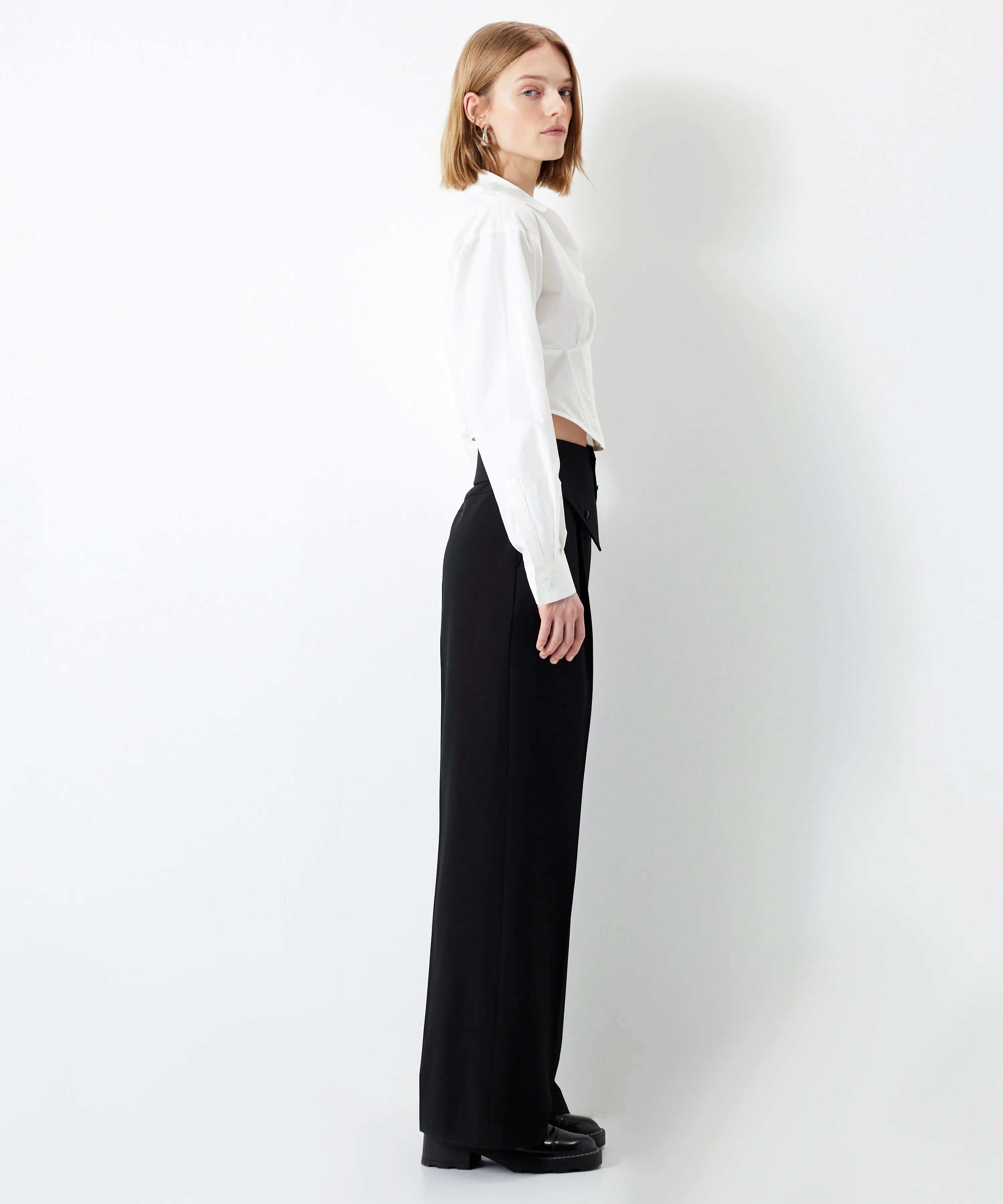 Ipekyol Double-Layered Waist Detailed Trousers Black