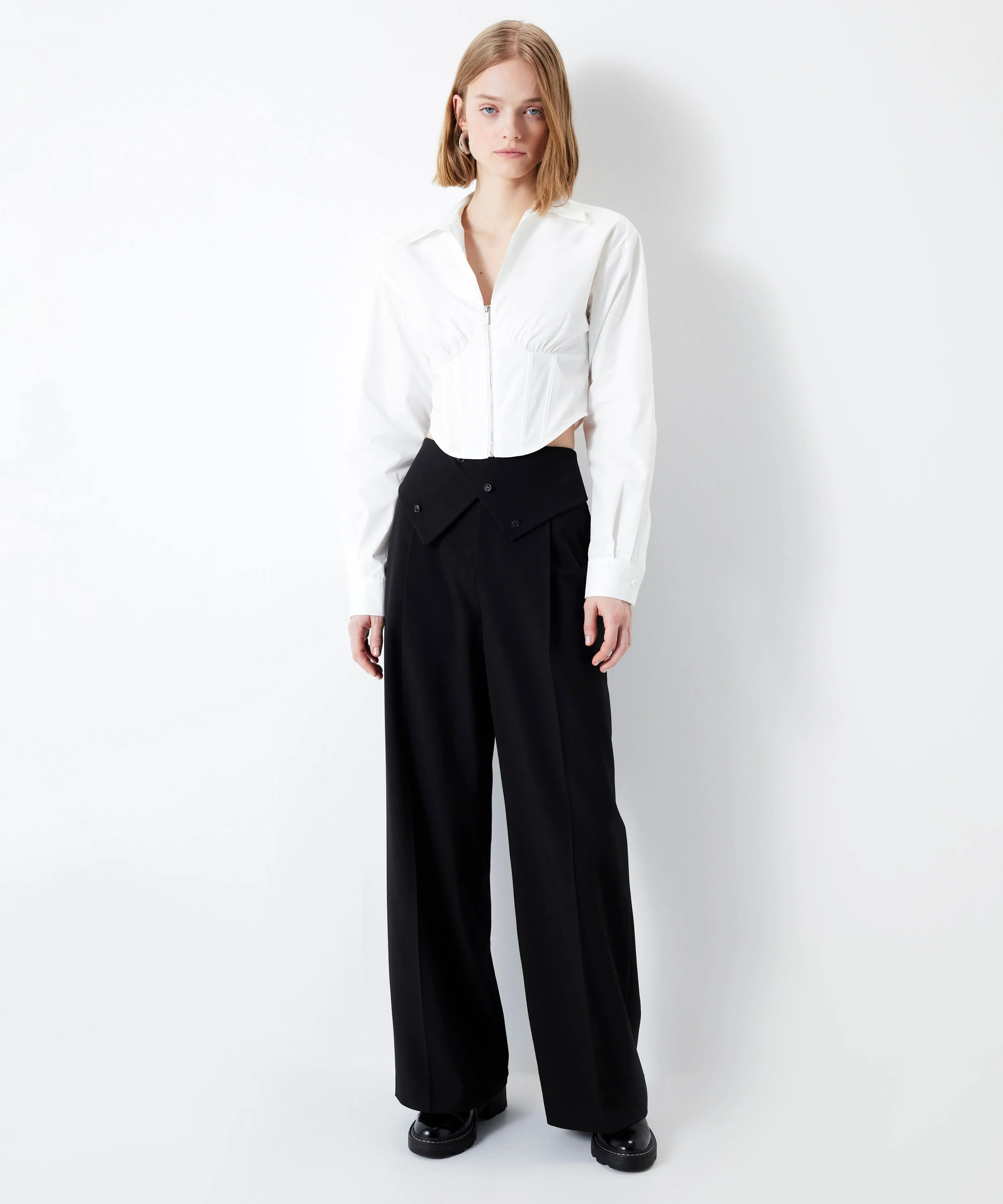 Ipekyol Double-Layered Waist Detailed Trousers Black