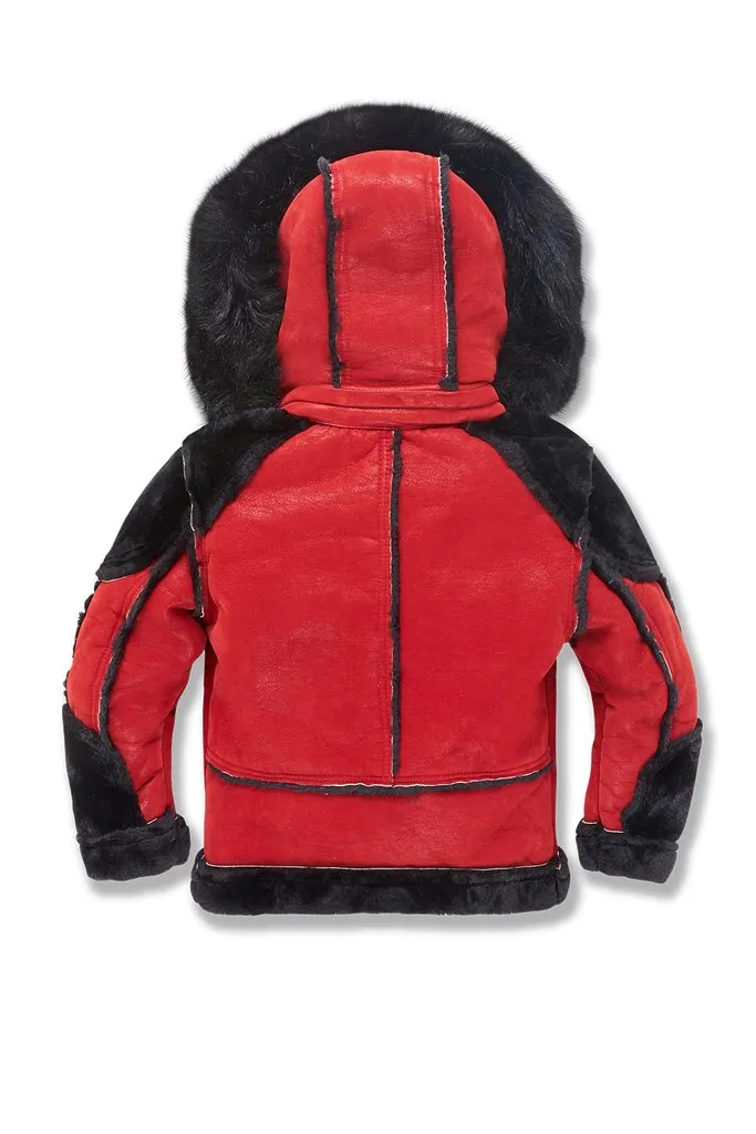 Jordan Craig Kids El Jefe Shearling Moto Jackets - Red - JC91536K