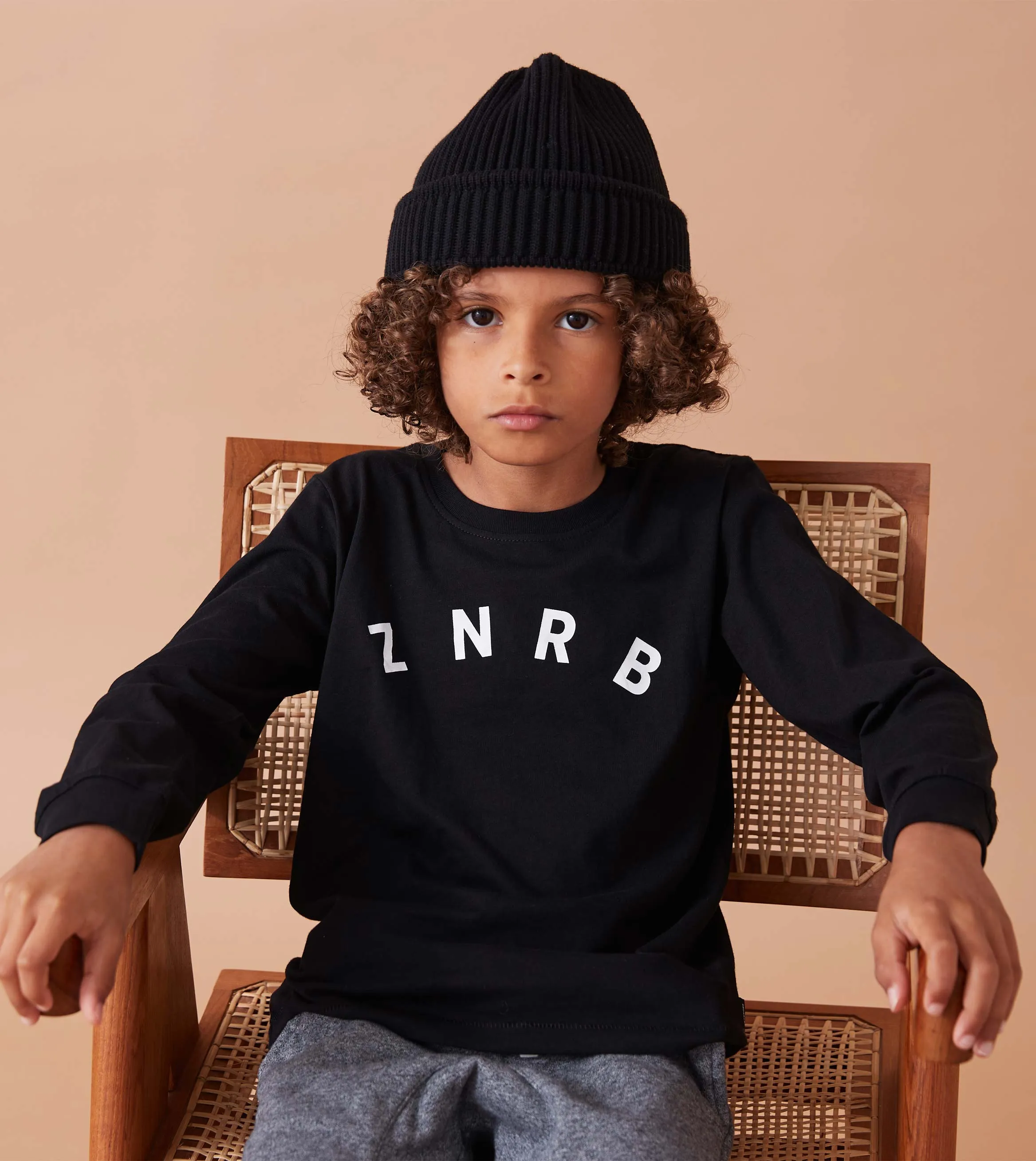 Kids ZNRB Box LS Tee Black