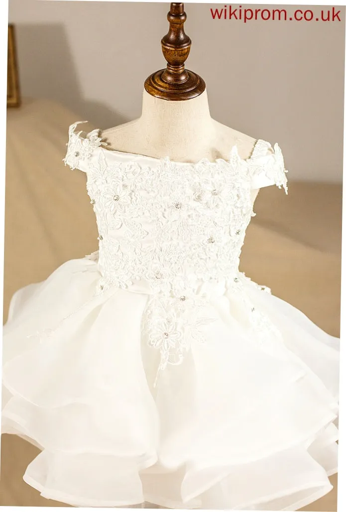 Knee-length Flower - Girl Dress Off-the-Shoulder Felicity Flower Girl Dresses Sleeveless Ball-Gown/Princess Organza