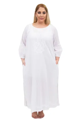 La Cera Plus Size Embroidered Night Gown