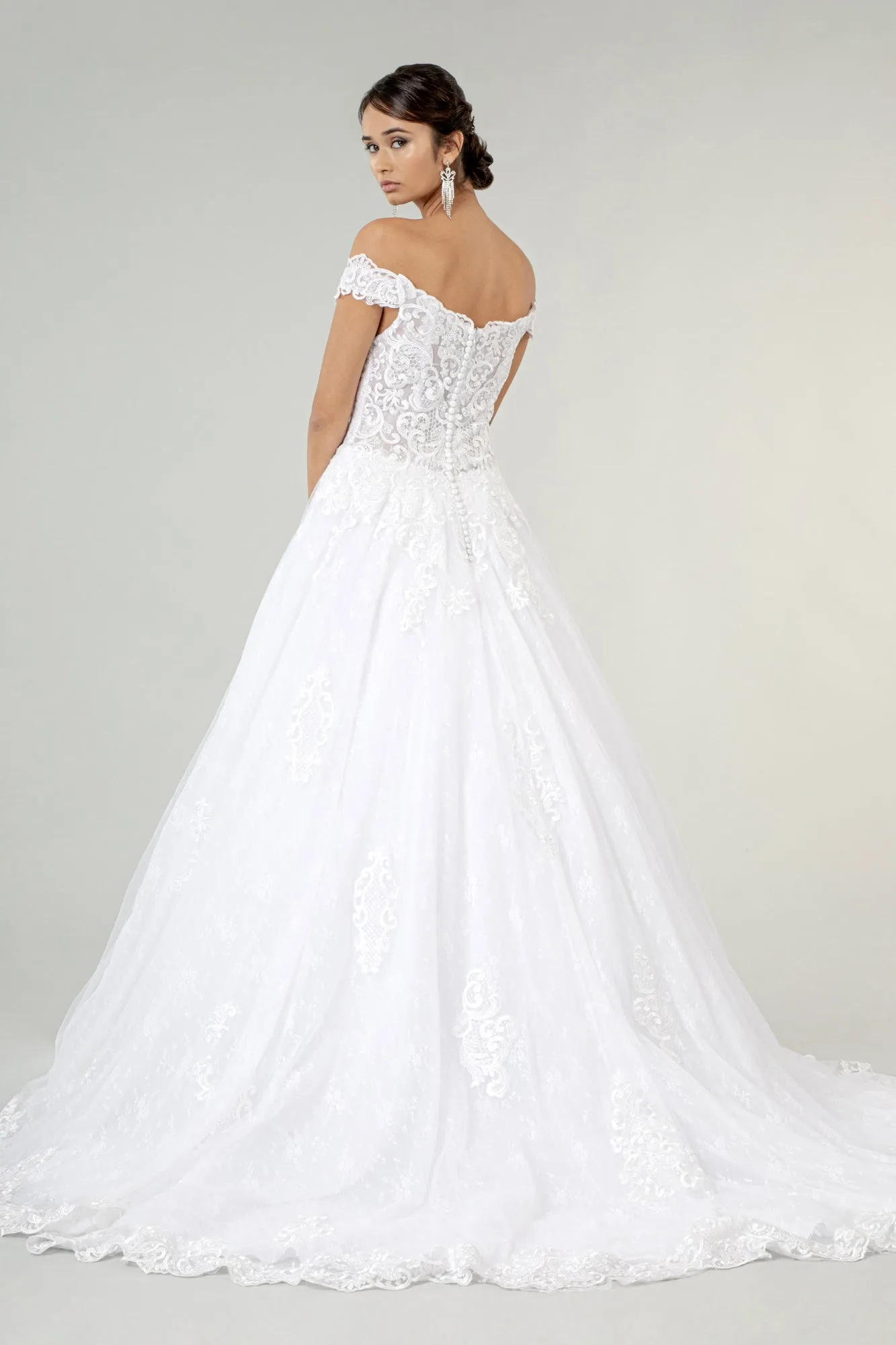 Lace Embellished Bodice A-Line Wedding Gown GLGL2823