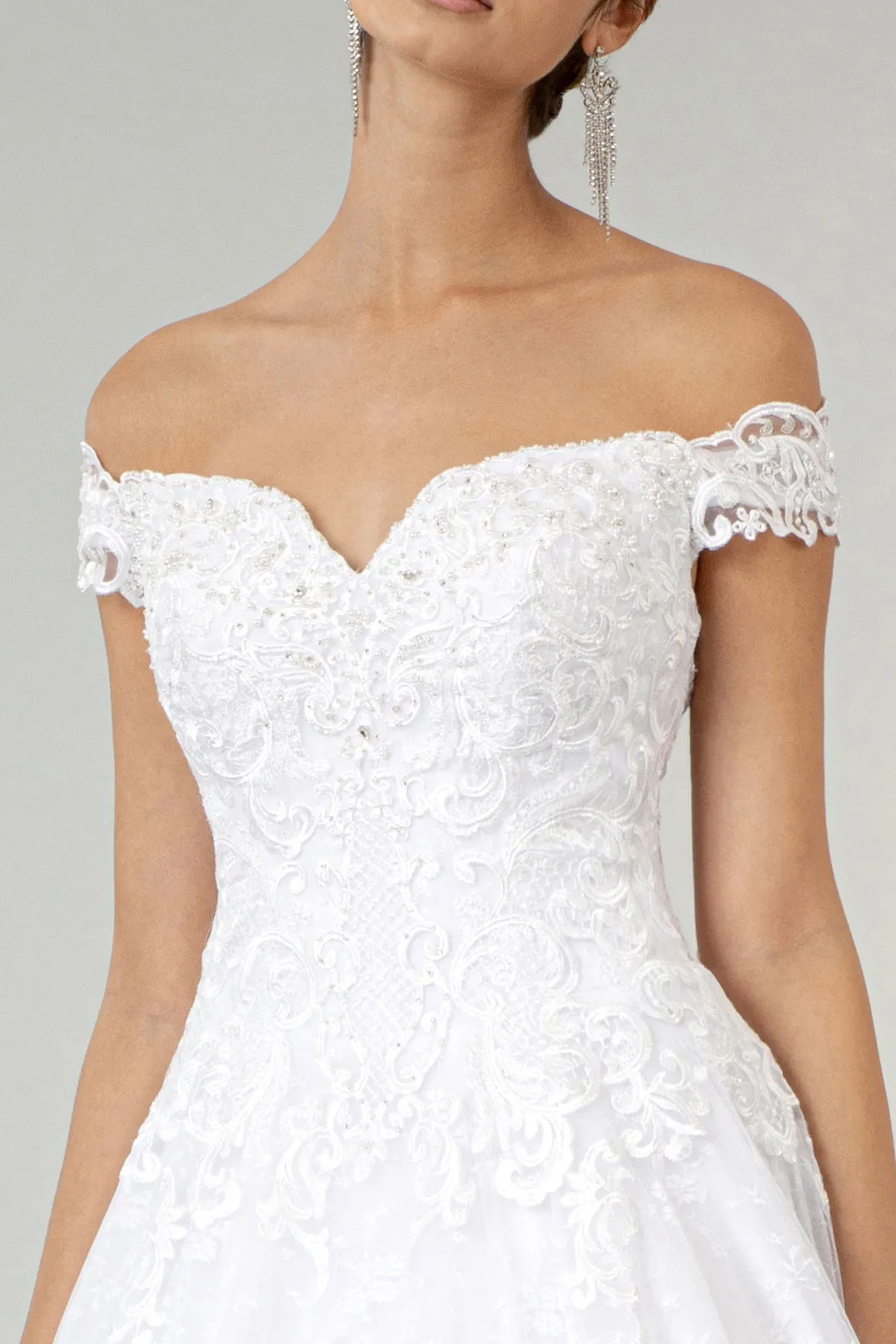 Lace Embellished Bodice A-Line Wedding Gown GLGL2823