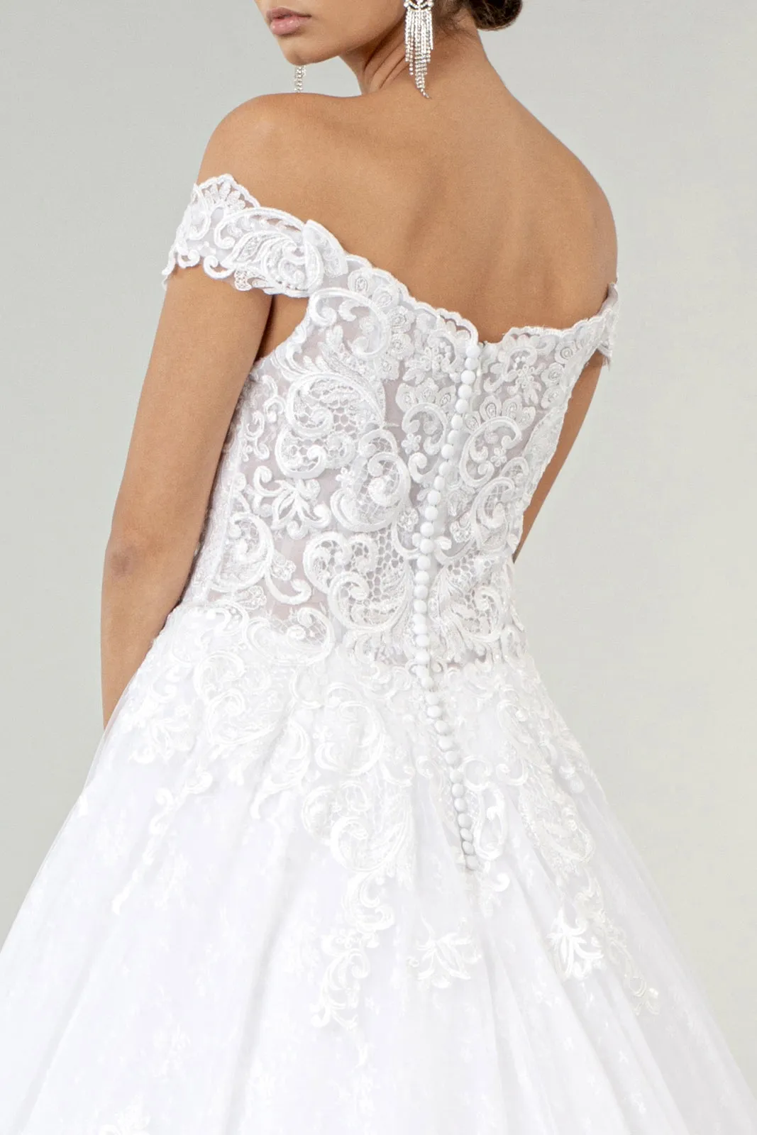 Lace Embellished Bodice A-Line Wedding Gown GLGL2823