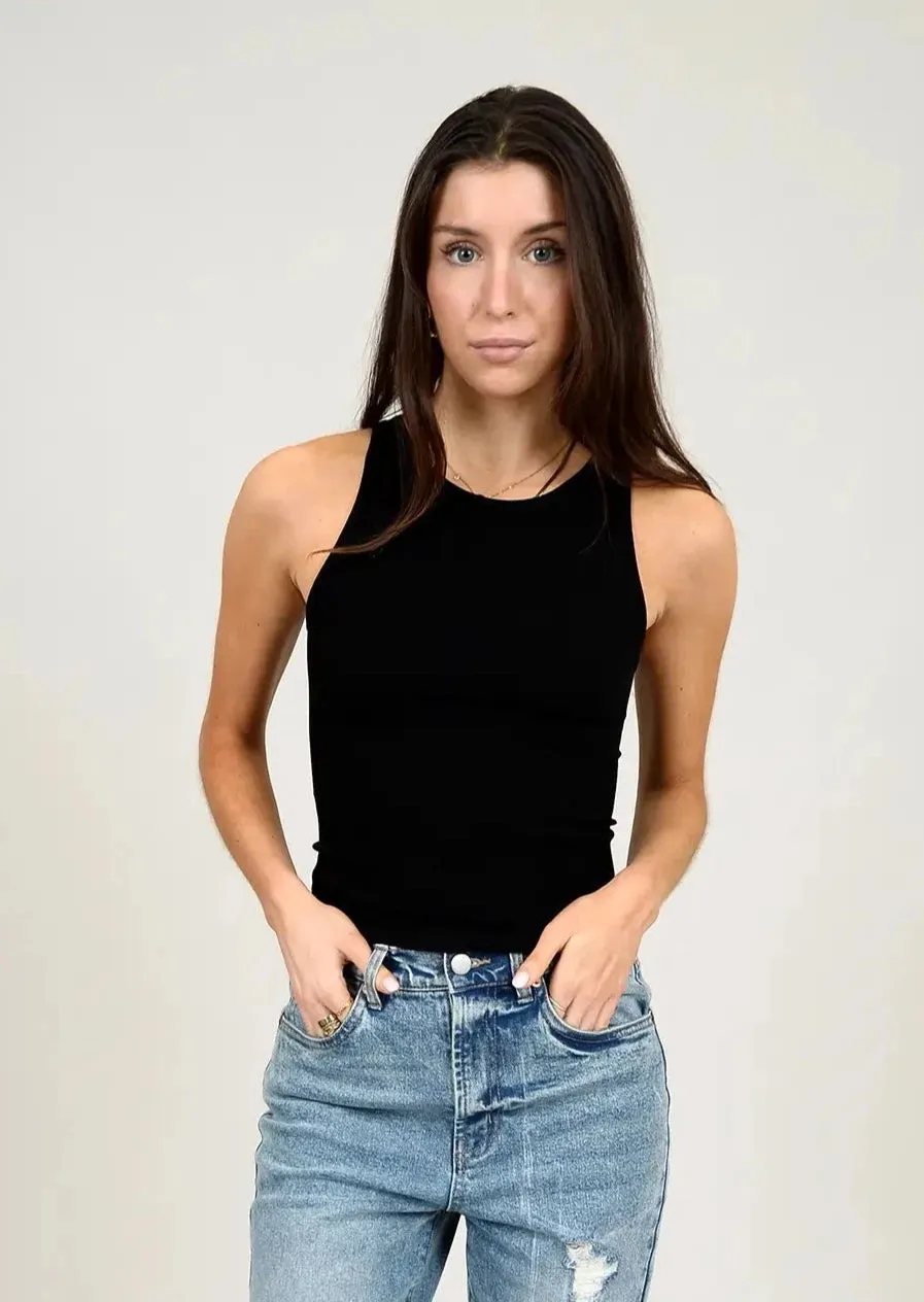 Martha Muscle Tank Top | Black