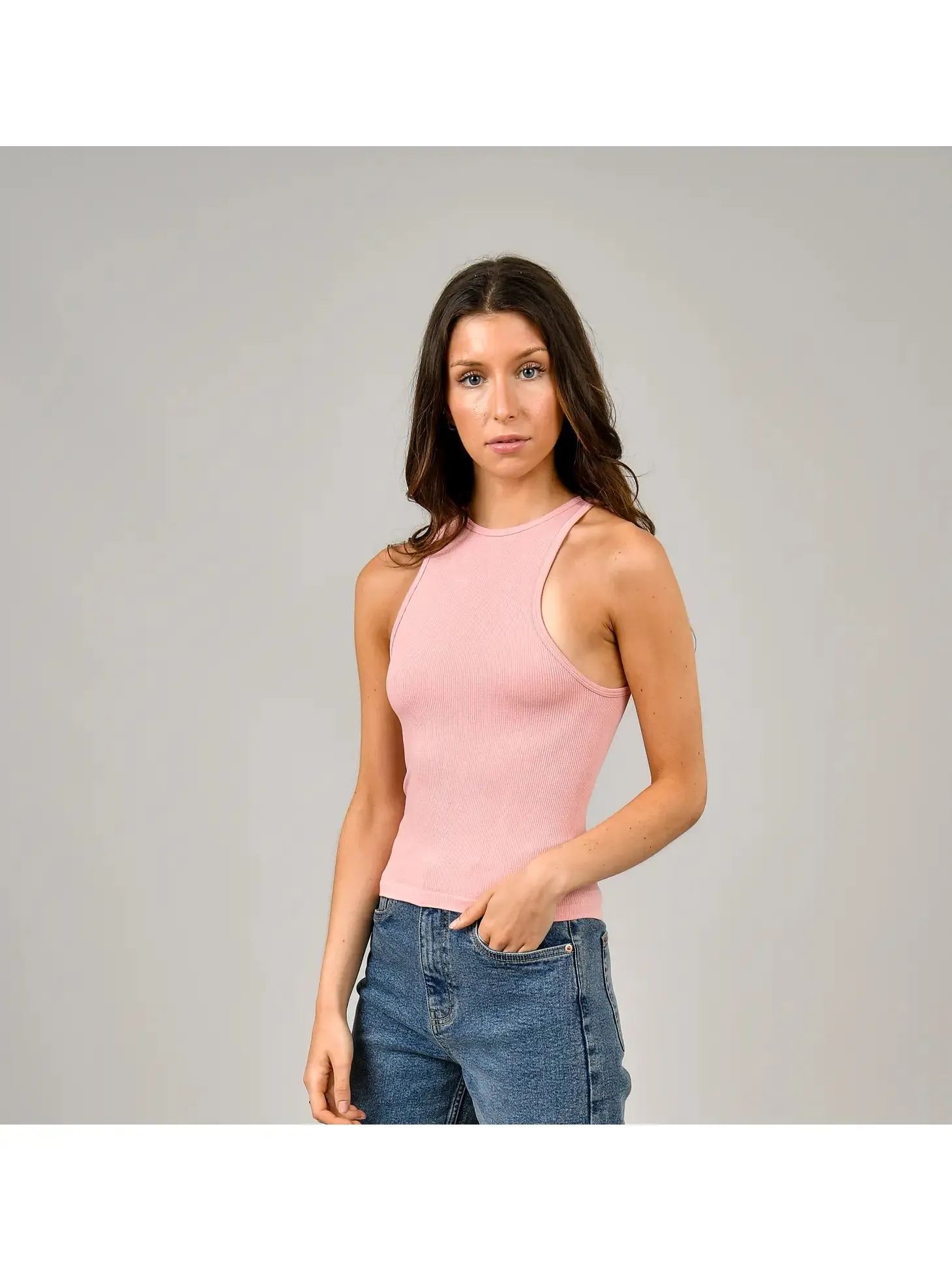 Martha Muscle Tank Top | Dried Rose