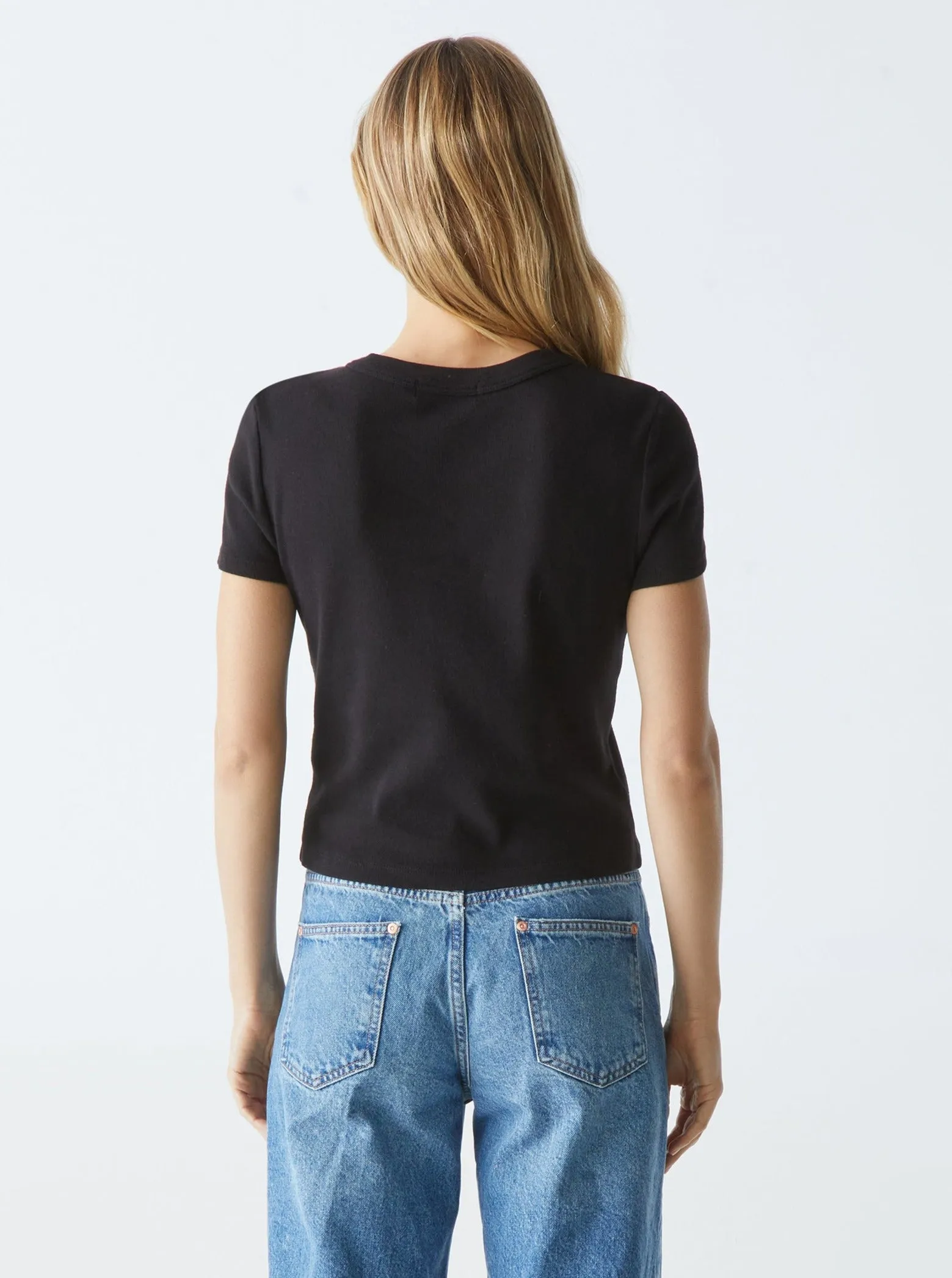 Mimi Cropped Tee - Black