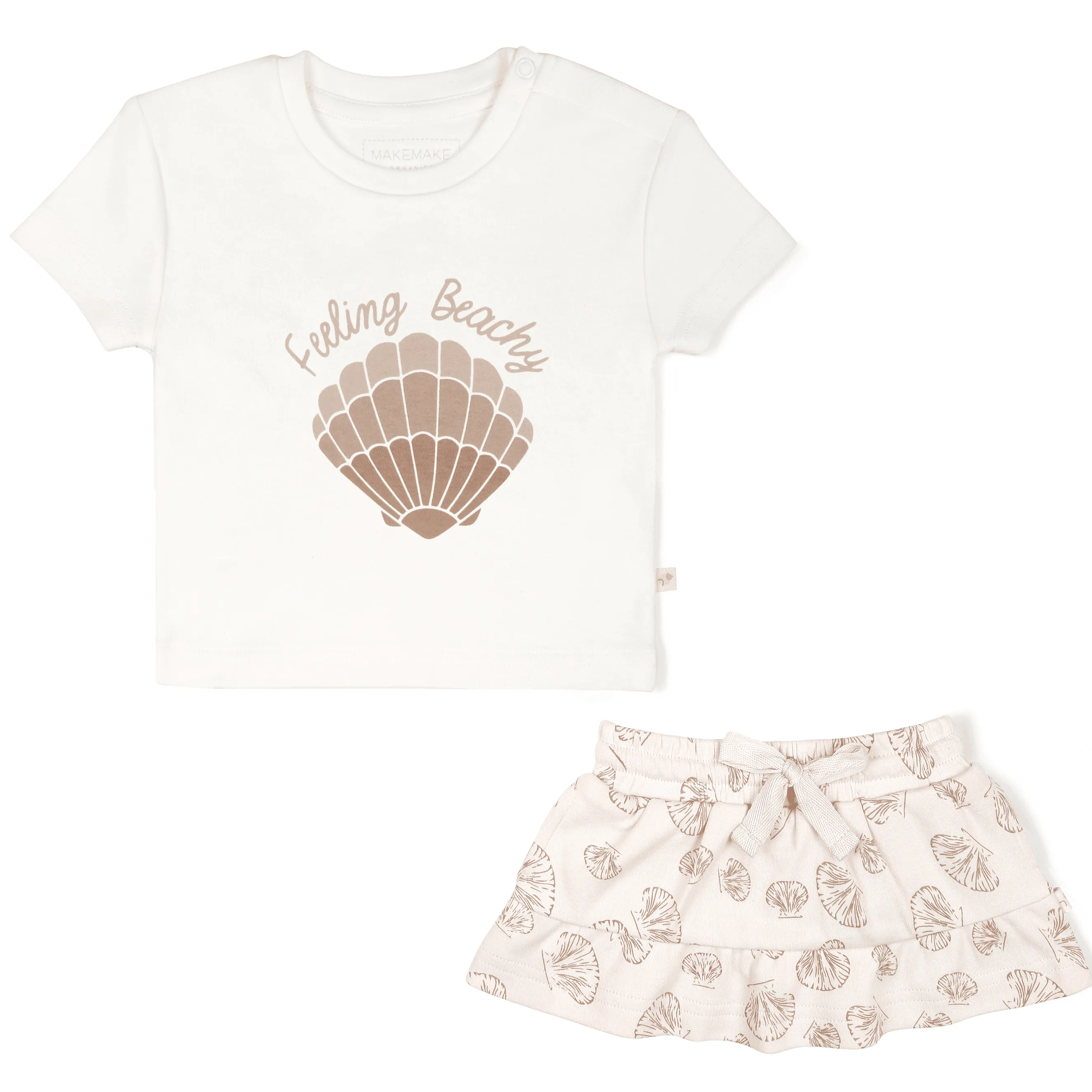 Organic Girls Tee and Skort Outfit - Seashells