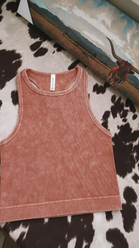 Peachy high neck tank