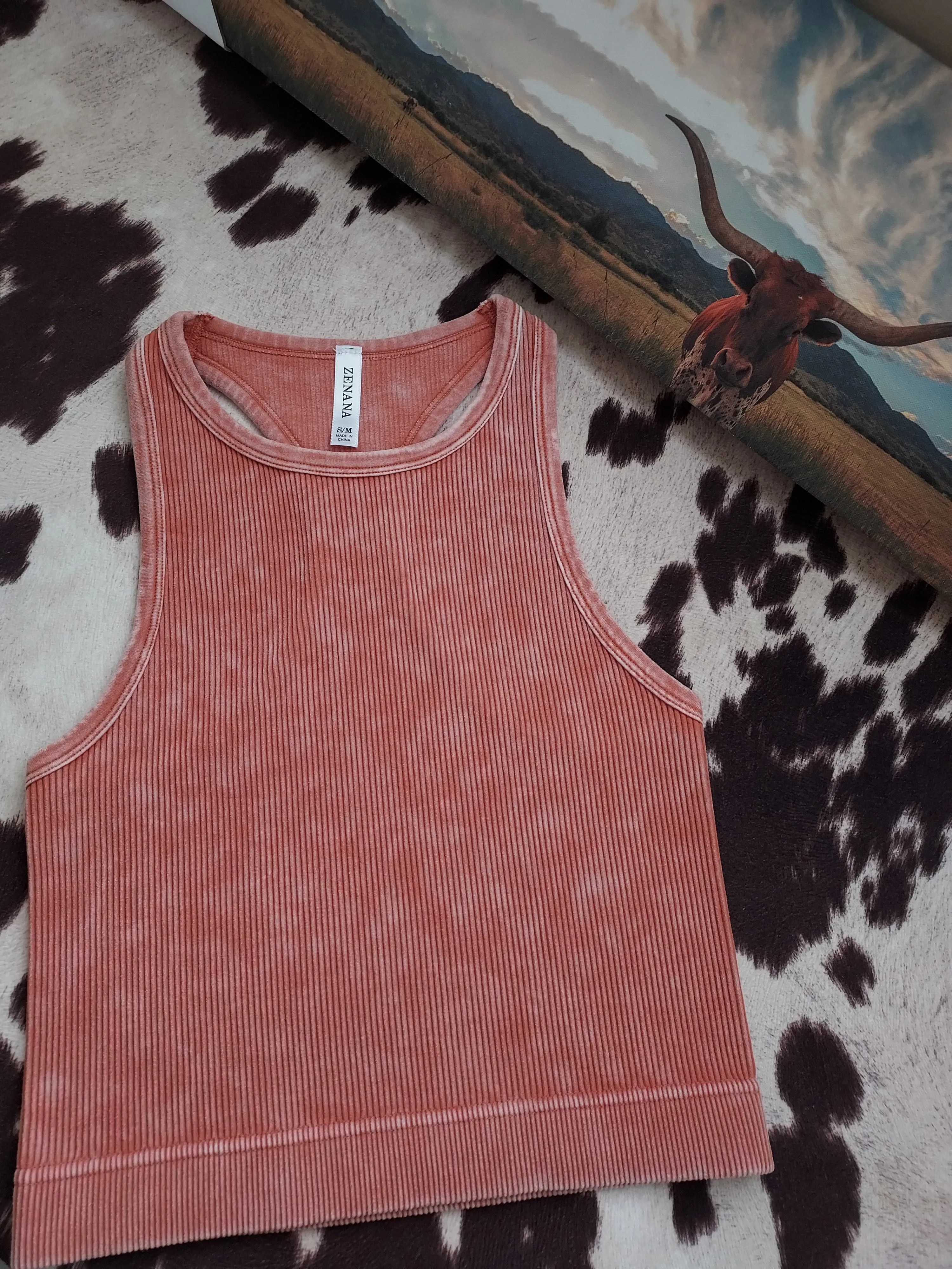 Peachy high neck tank