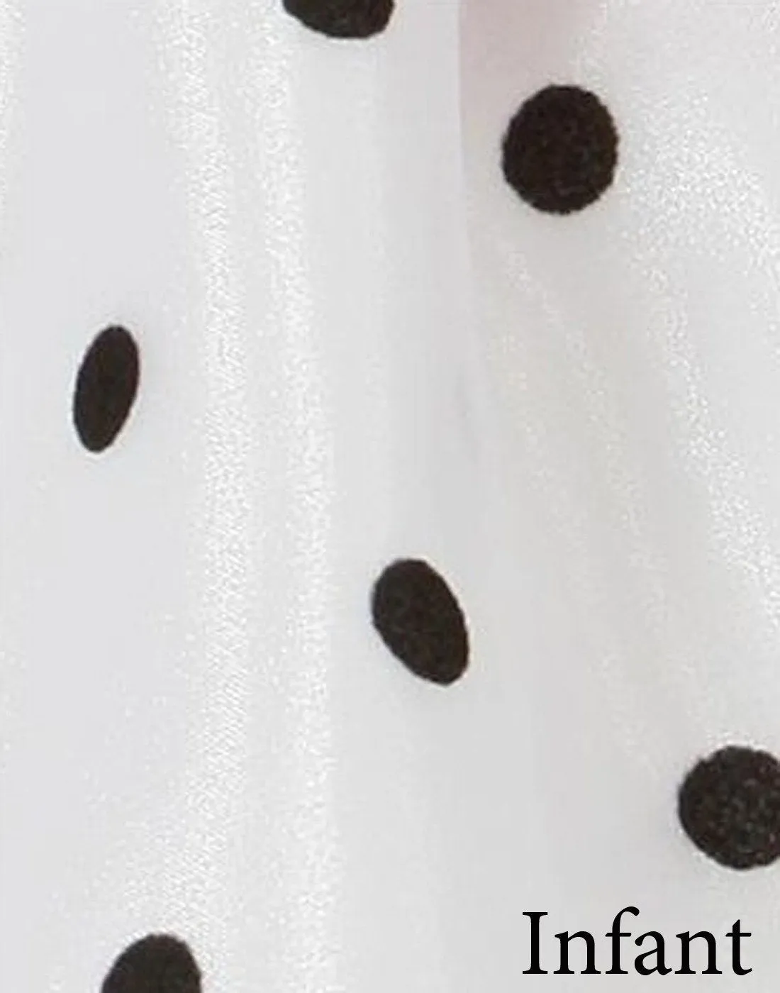 Polka Dot Organza Overlay Dress with an Organza Sash & White - Black / White