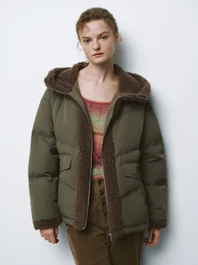 Quilted Down Puffer Shearling Jackets