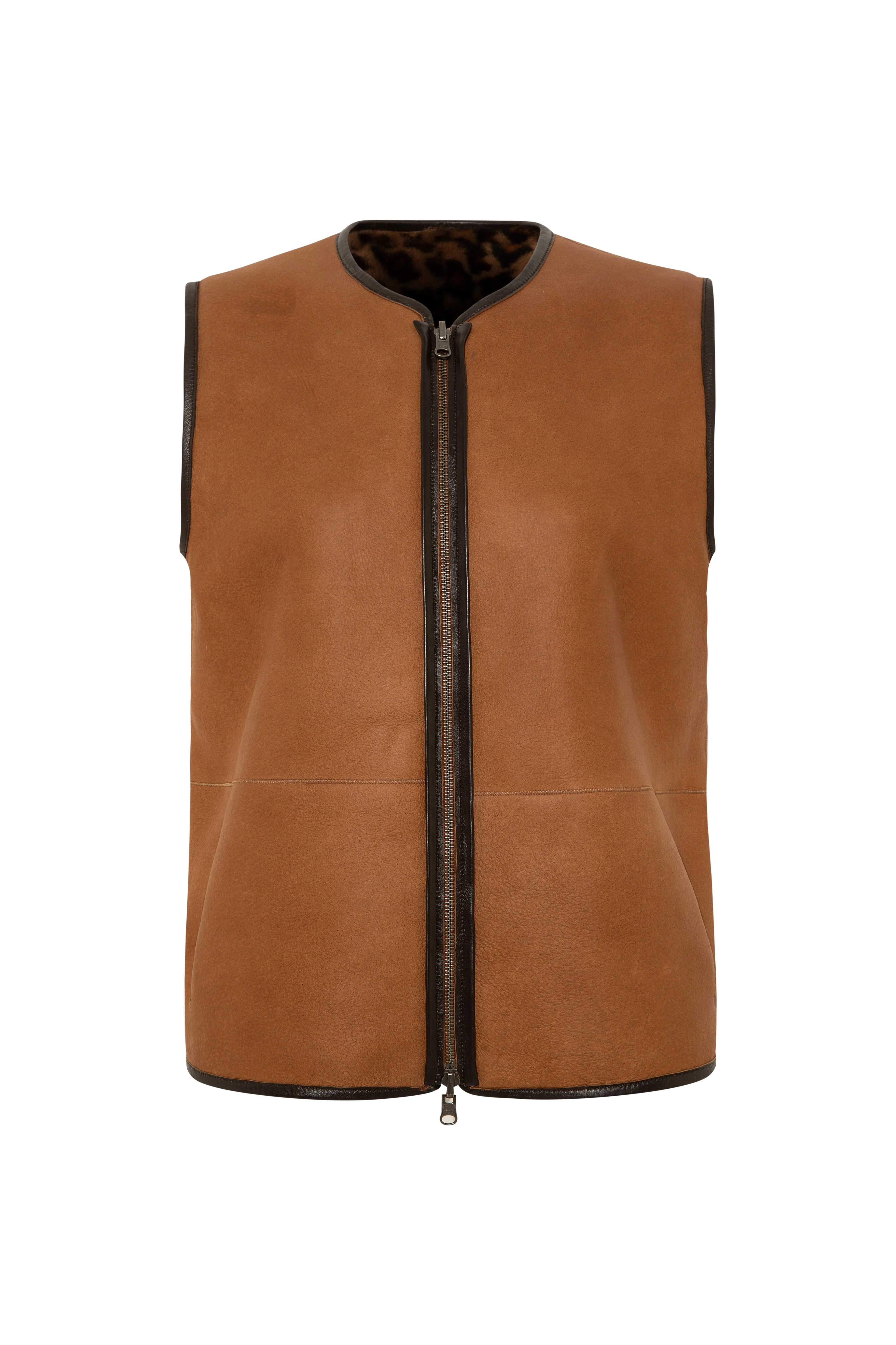 REVS - Reversible animal-print shearling leather vest