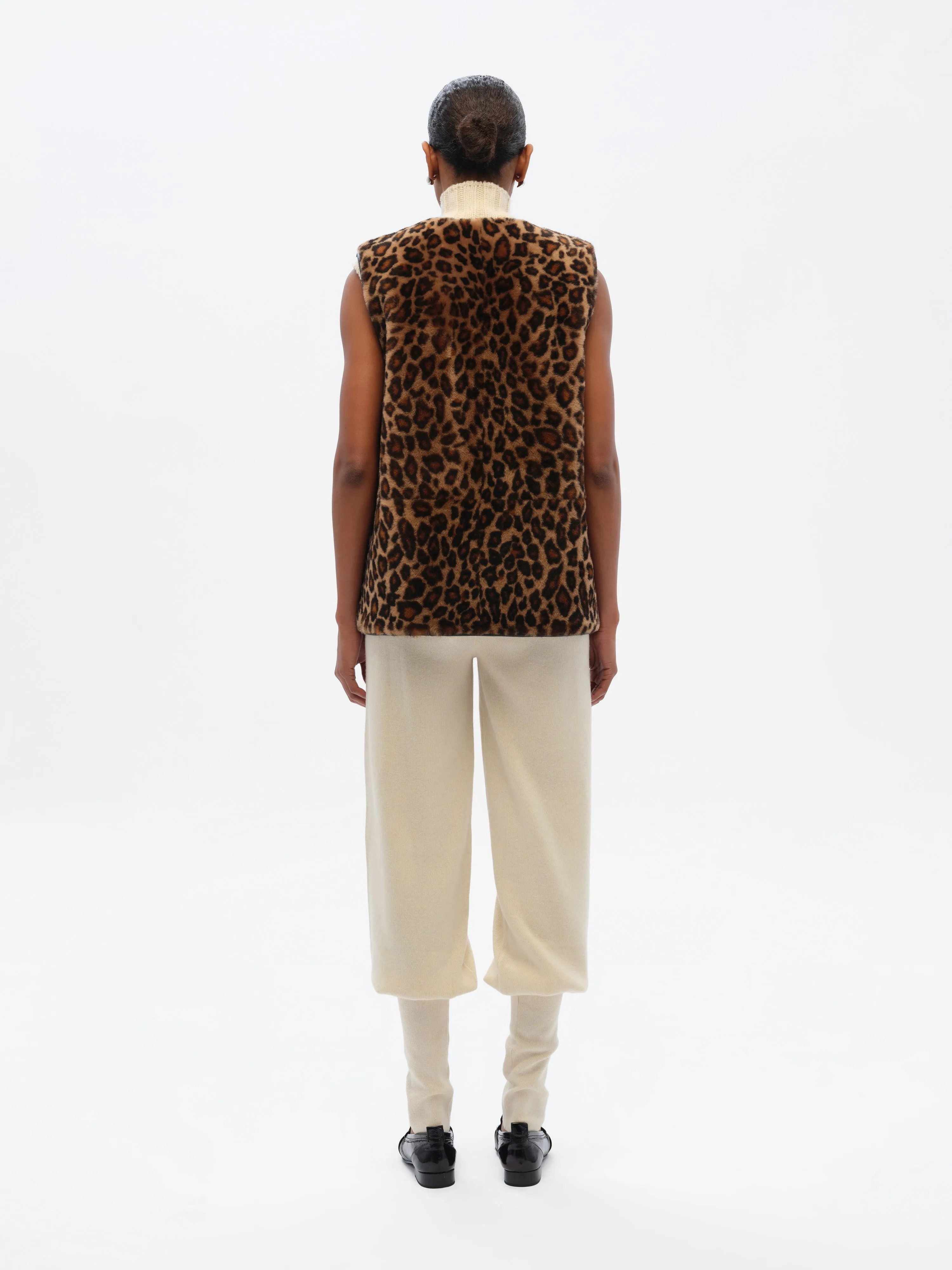 REVS - Reversible animal-print shearling leather vest