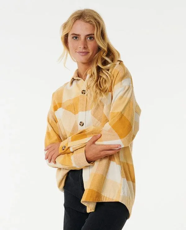 Rip Curl La Isla Ladies Flannel Shirt Gold