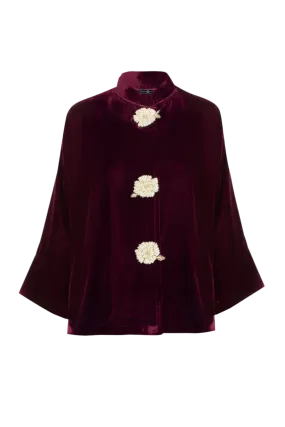 Rosa Velvet Jacket - Wine by Rosewater House