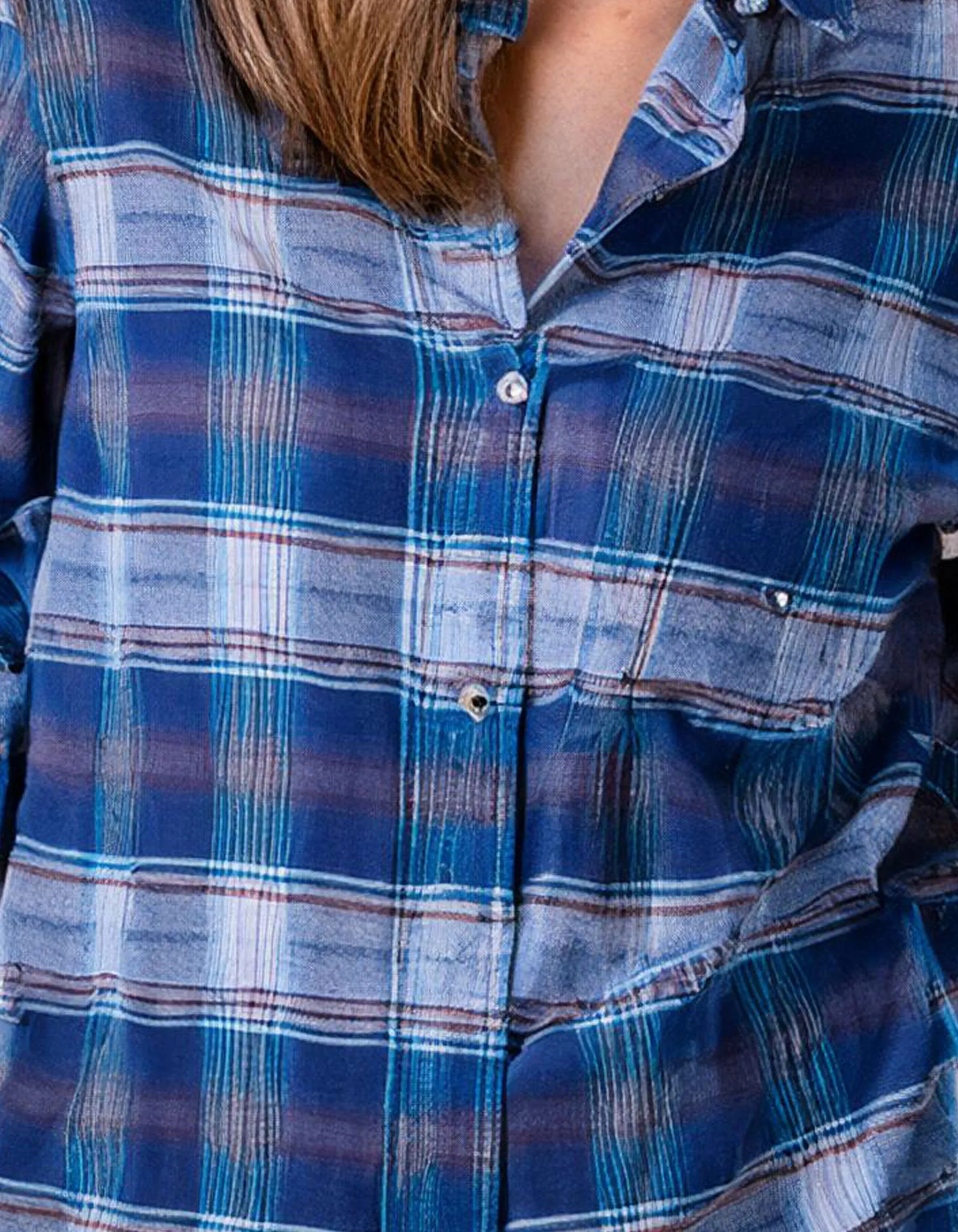 Royal Blue Check Flannel Shirt