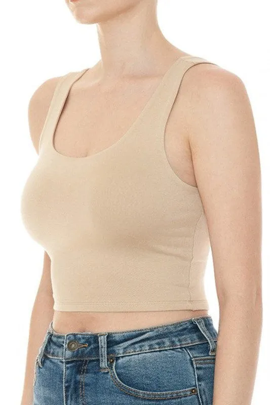 *SCOOP NECK CAMI NUDE