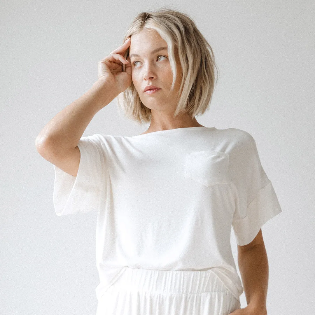 Serenity Boxy Tee, Ivory