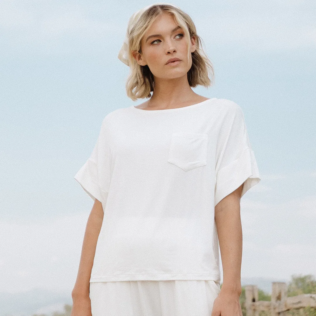 Serenity Boxy Tee, Ivory