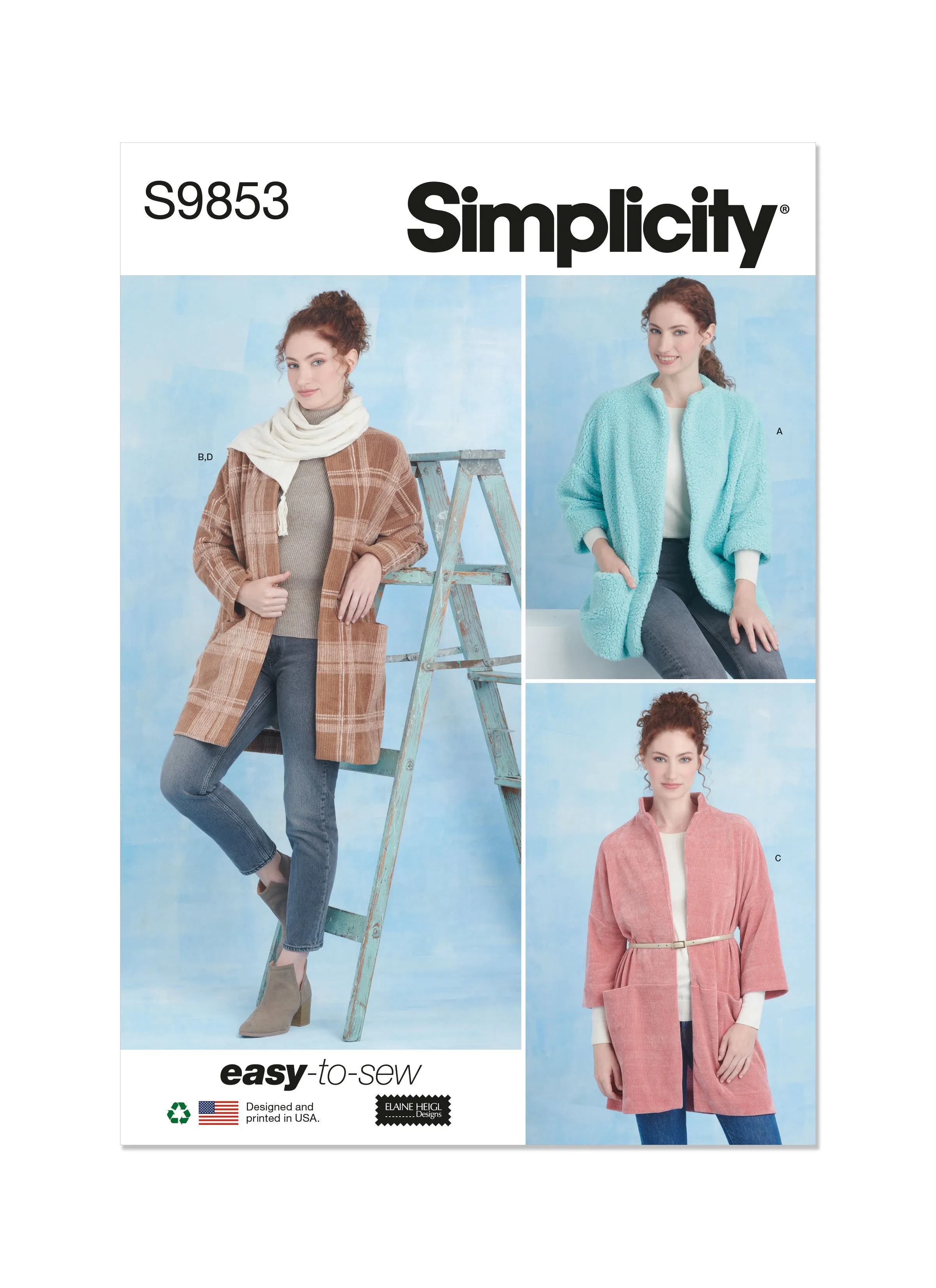 Simplicity Sewing Pattern 9853 Coats and Scarf