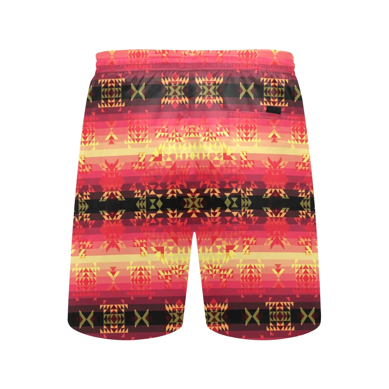 Soleil Fusion Rouge Men's Mid-Length Beach Shorts