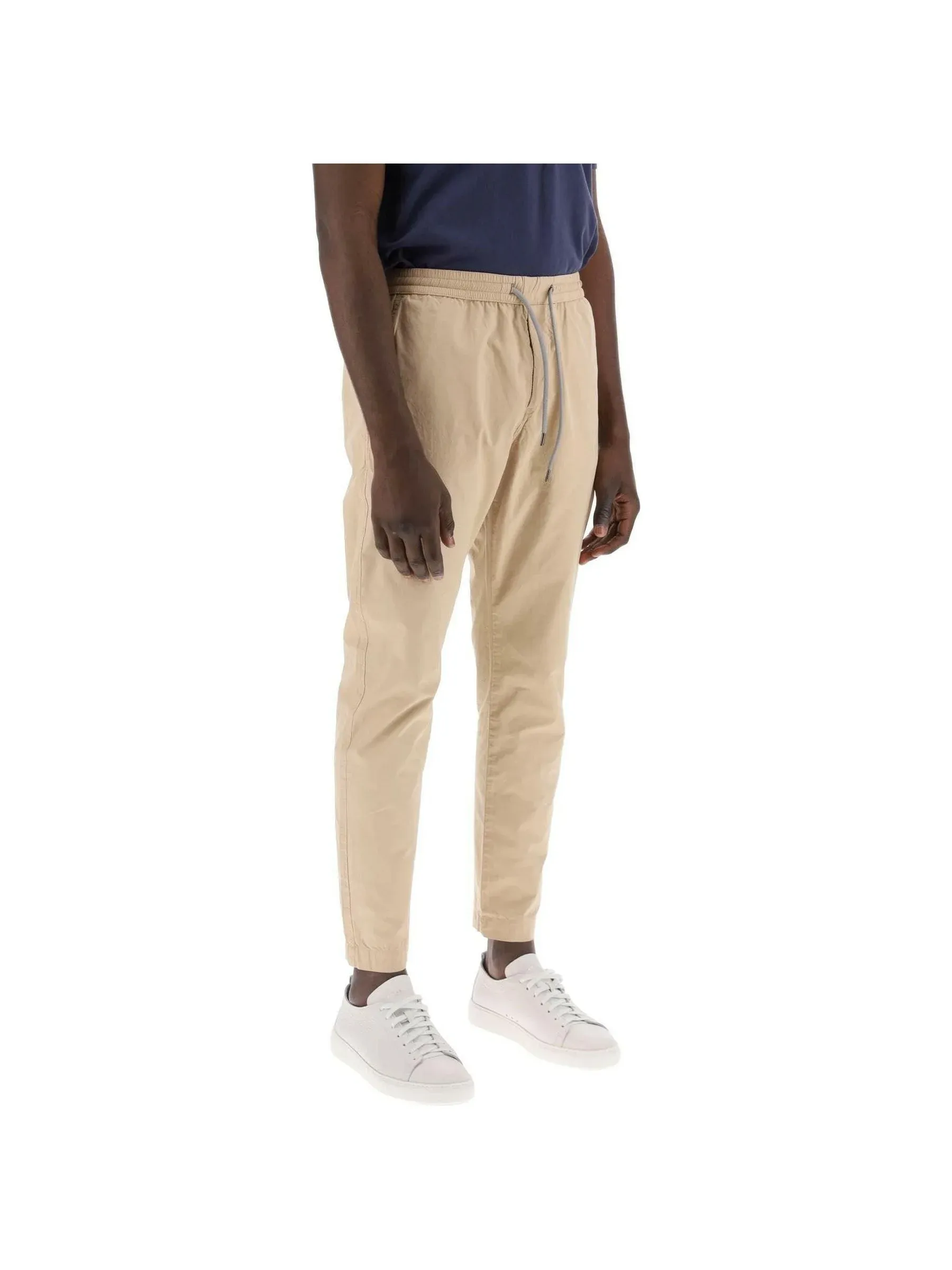 Tapered Drawstring Organic Cotton Pants