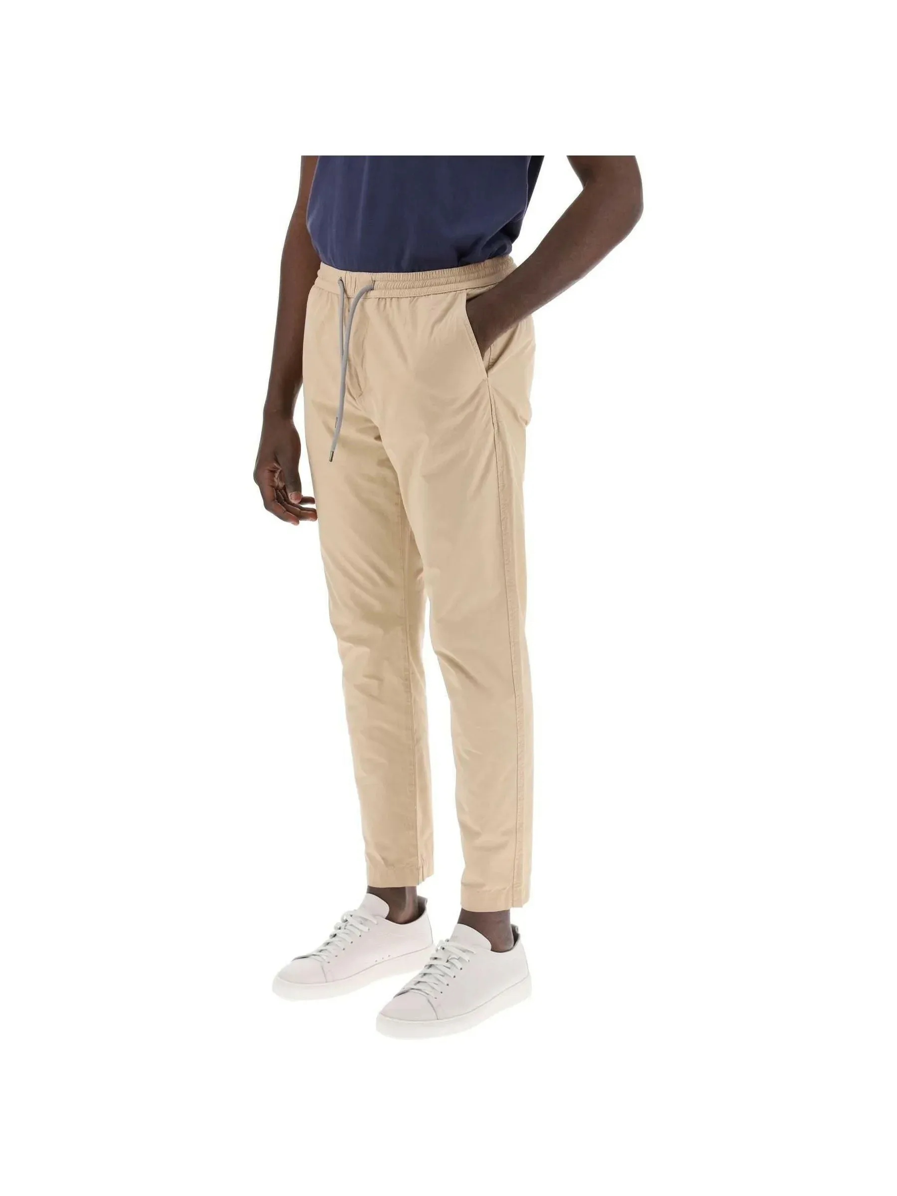 Tapered Drawstring Organic Cotton Pants