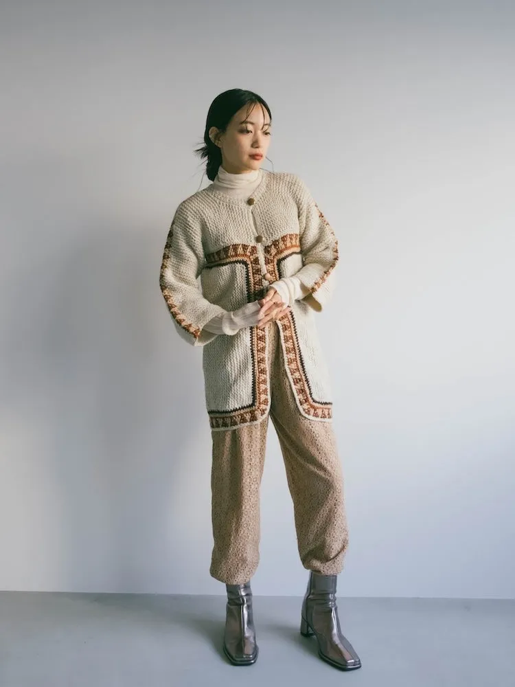 Tapered Milk Tea Lace Pants