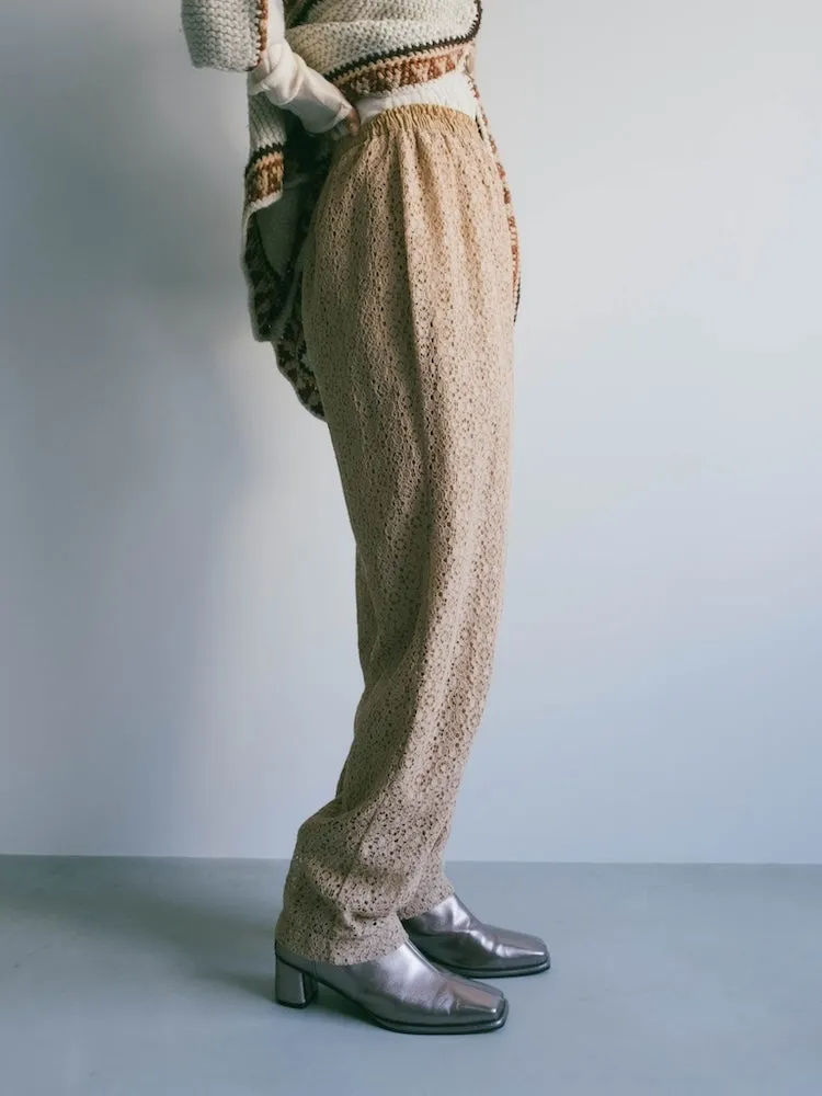 Tapered Milk Tea Lace Pants