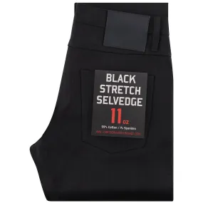 THE UNBRANDED BRAND - 11oz Solid Black Stretch Selvedge Denim