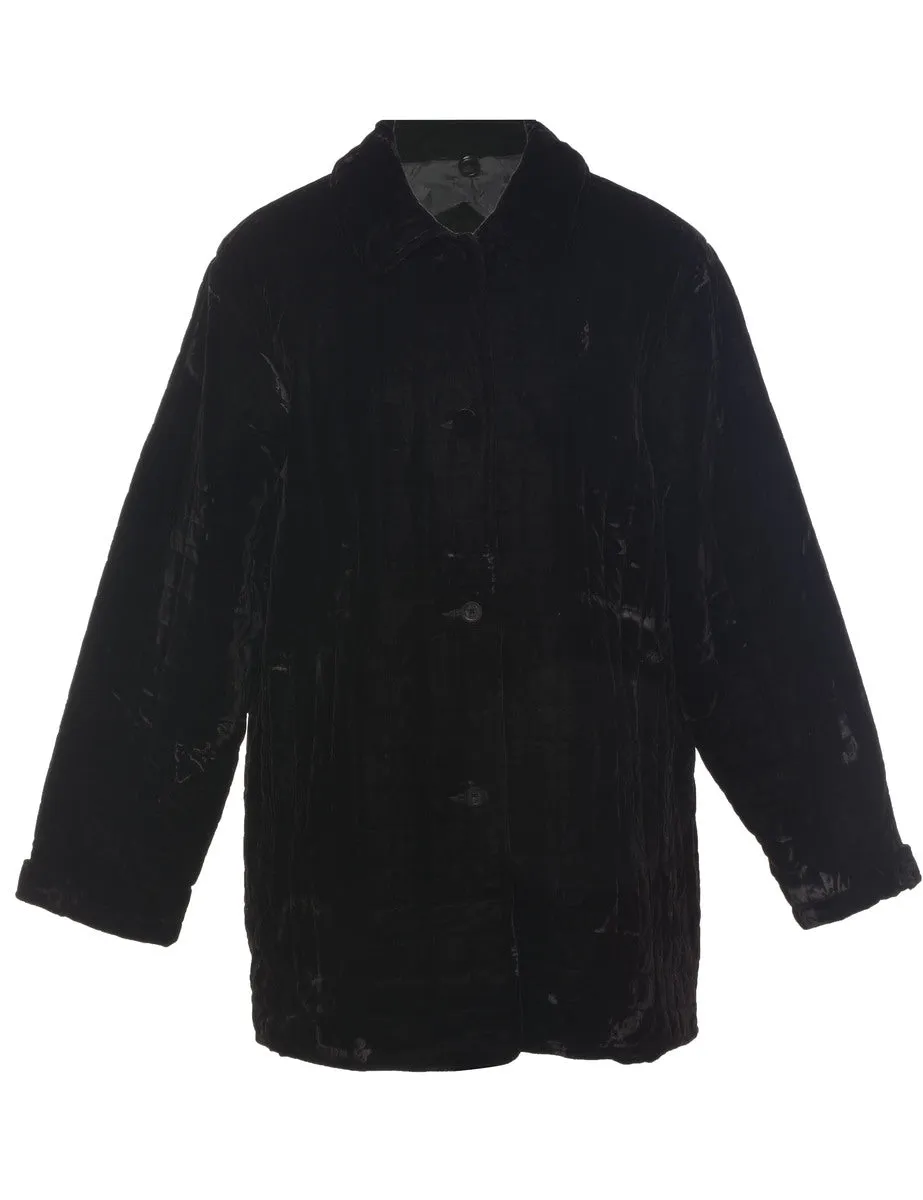 Velvet Black Coat - L